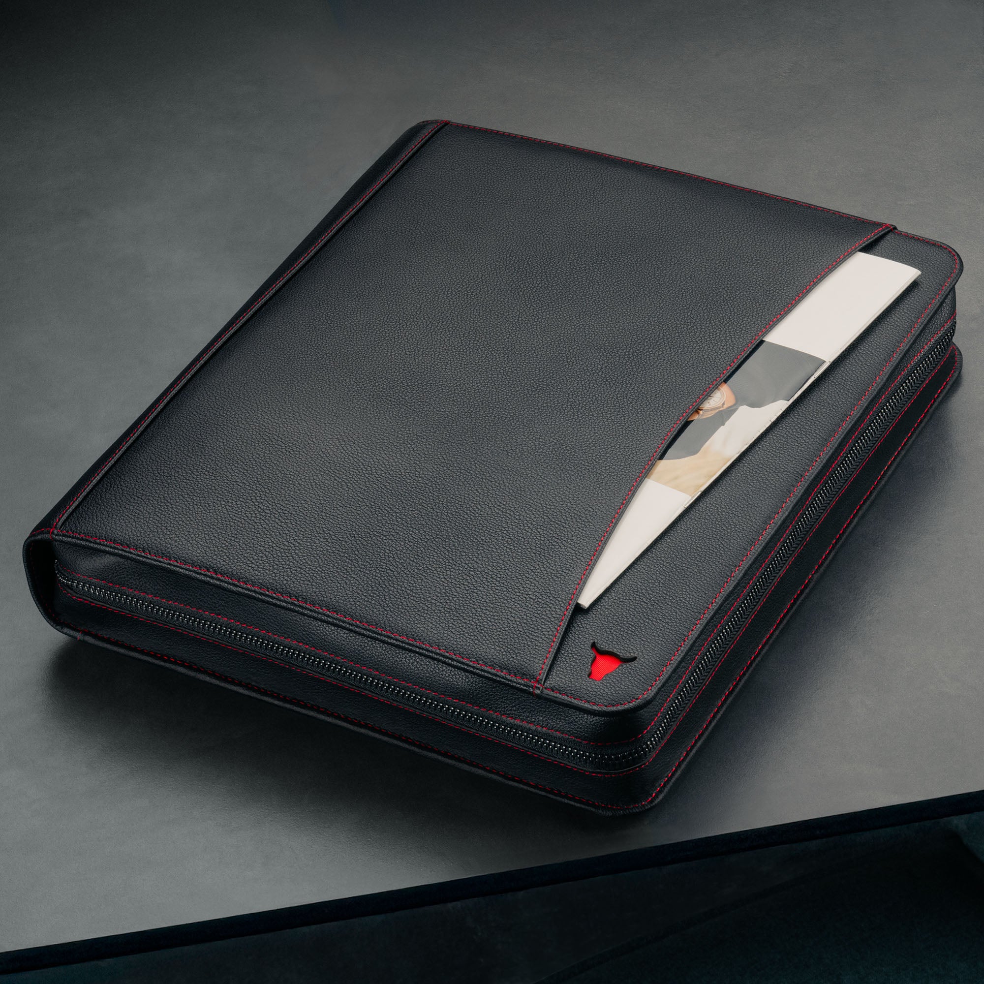 Leather Zipped A4 Conference Folder / Portfolio - Image 11