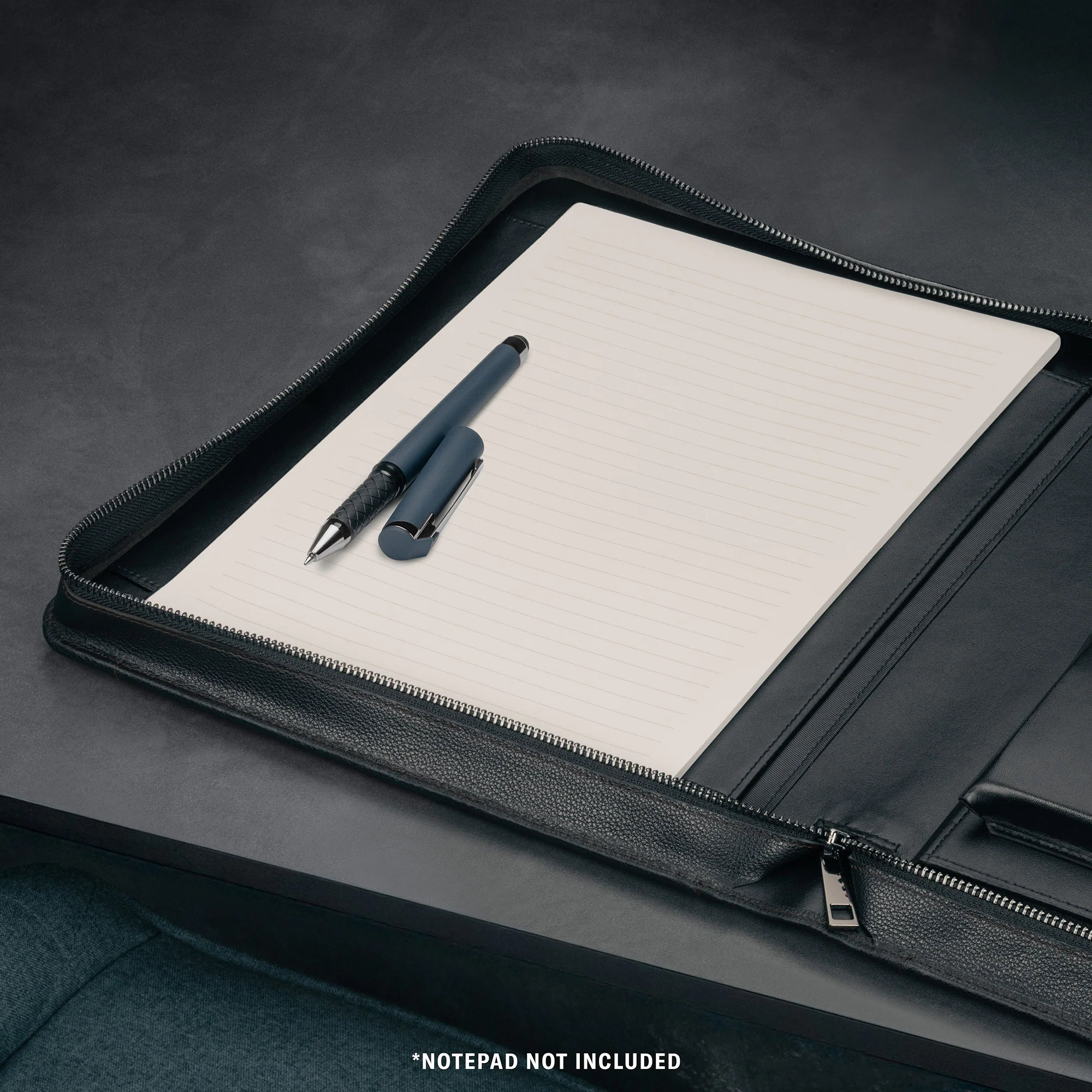 Leather Zipped A4 Conference Folder / Portfolio - Image 14