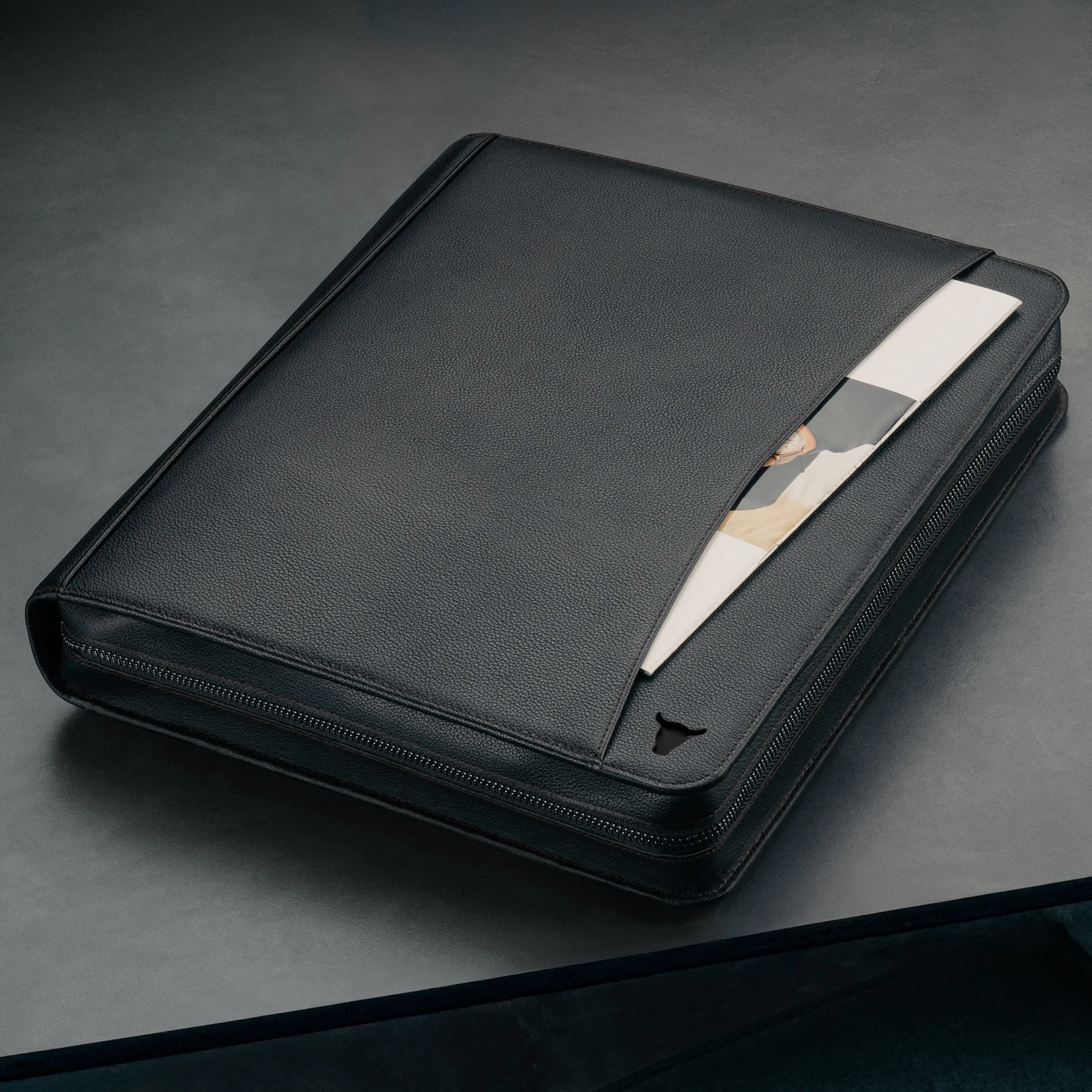 Leather Zipped A4 Conference Folder / Portfolio - Image 19