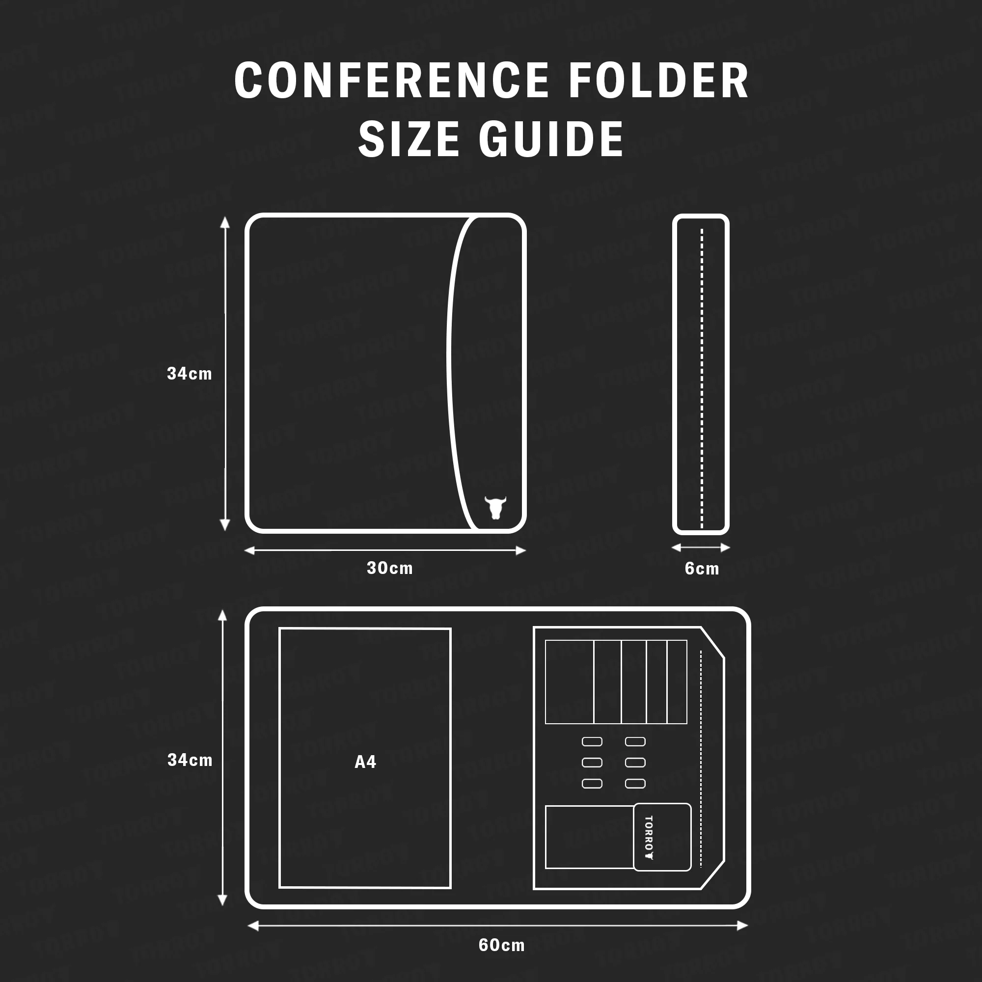 Leather Zipped A4 Conference Folder / Portfolio - Image 3