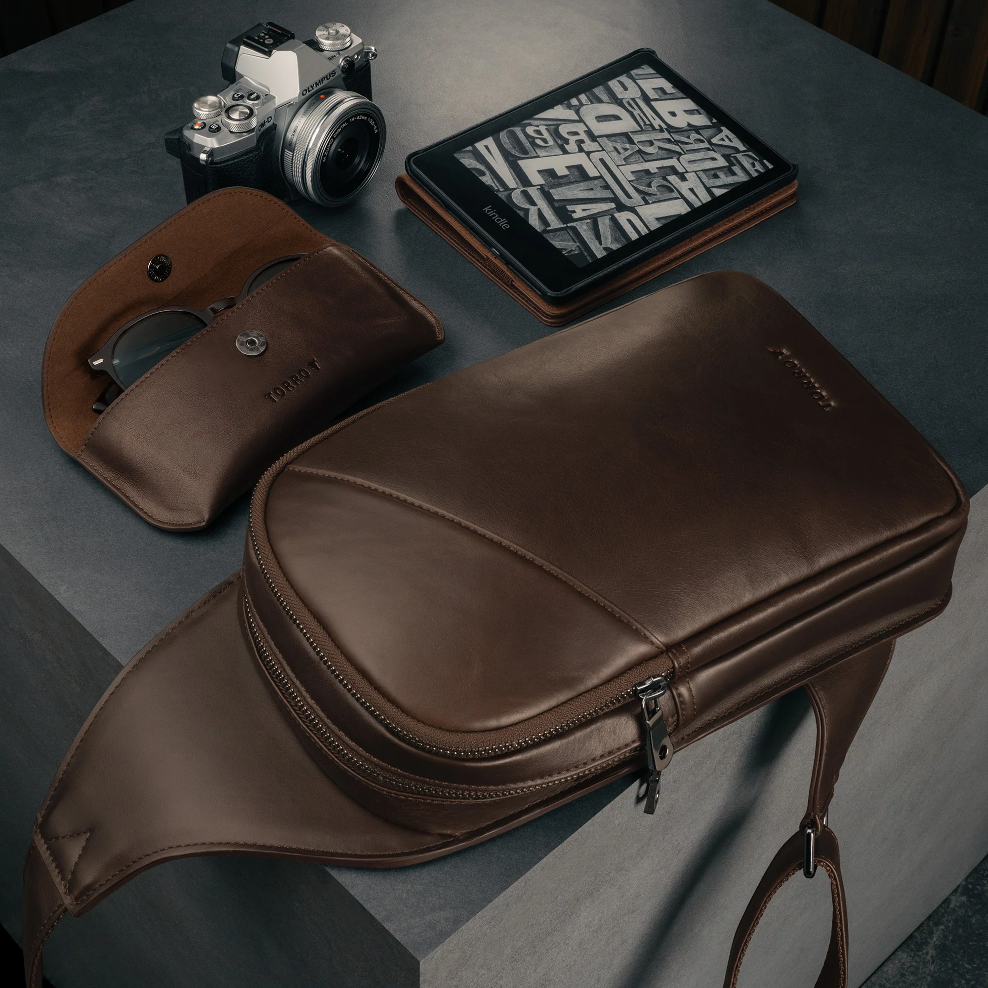 Leather Crossbody Sling Bag - Image 11