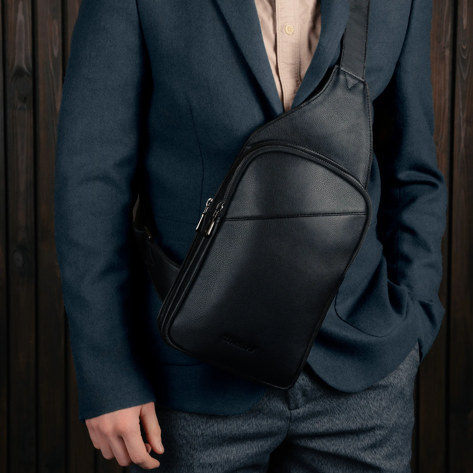 Leather Crossbody Sling Bag - Image 3