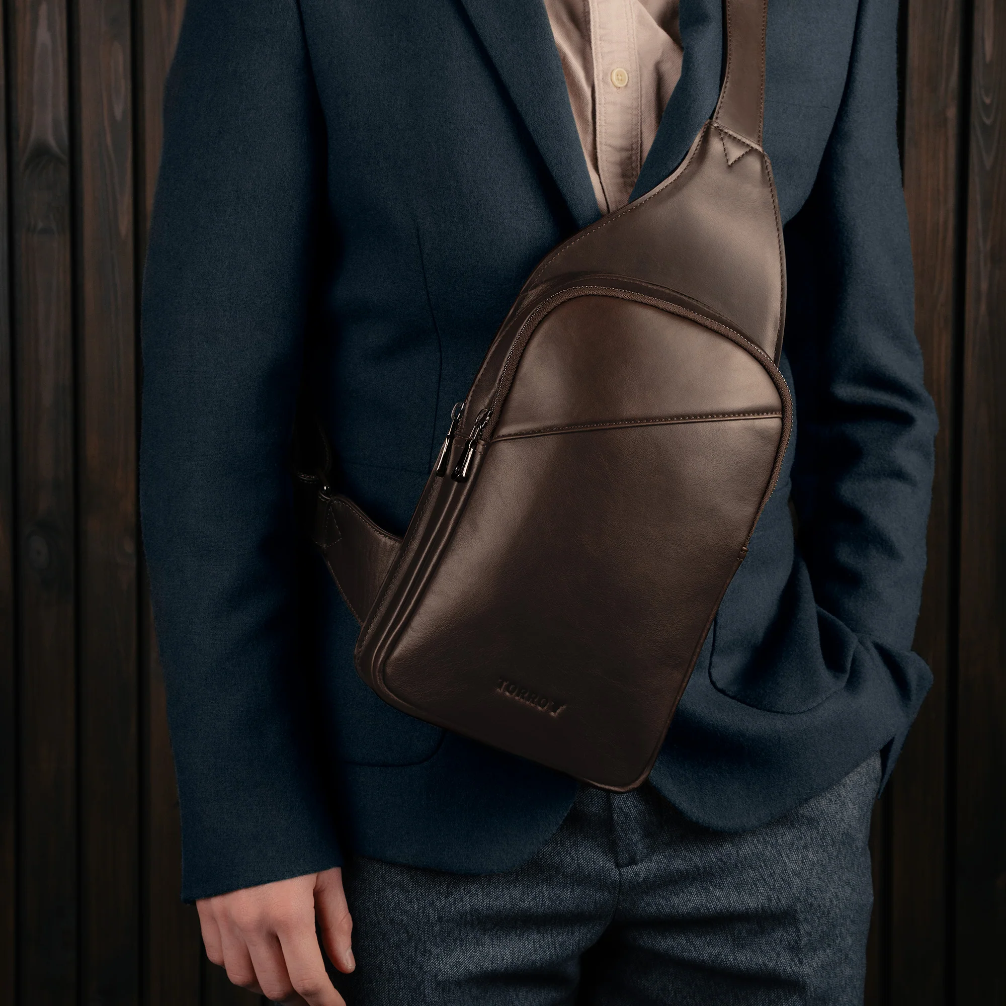 Leather Crossbody Sling Bag - Image 8