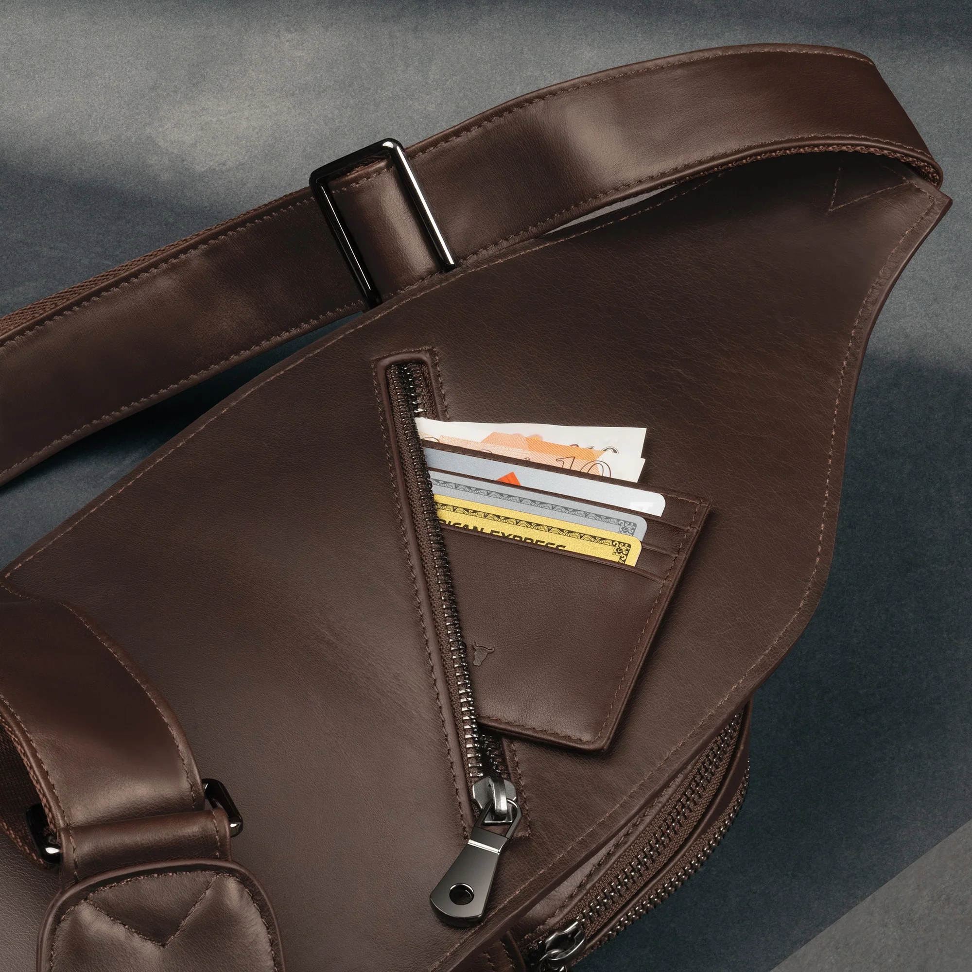 Leather Crossbody Sling Bag - Image 9