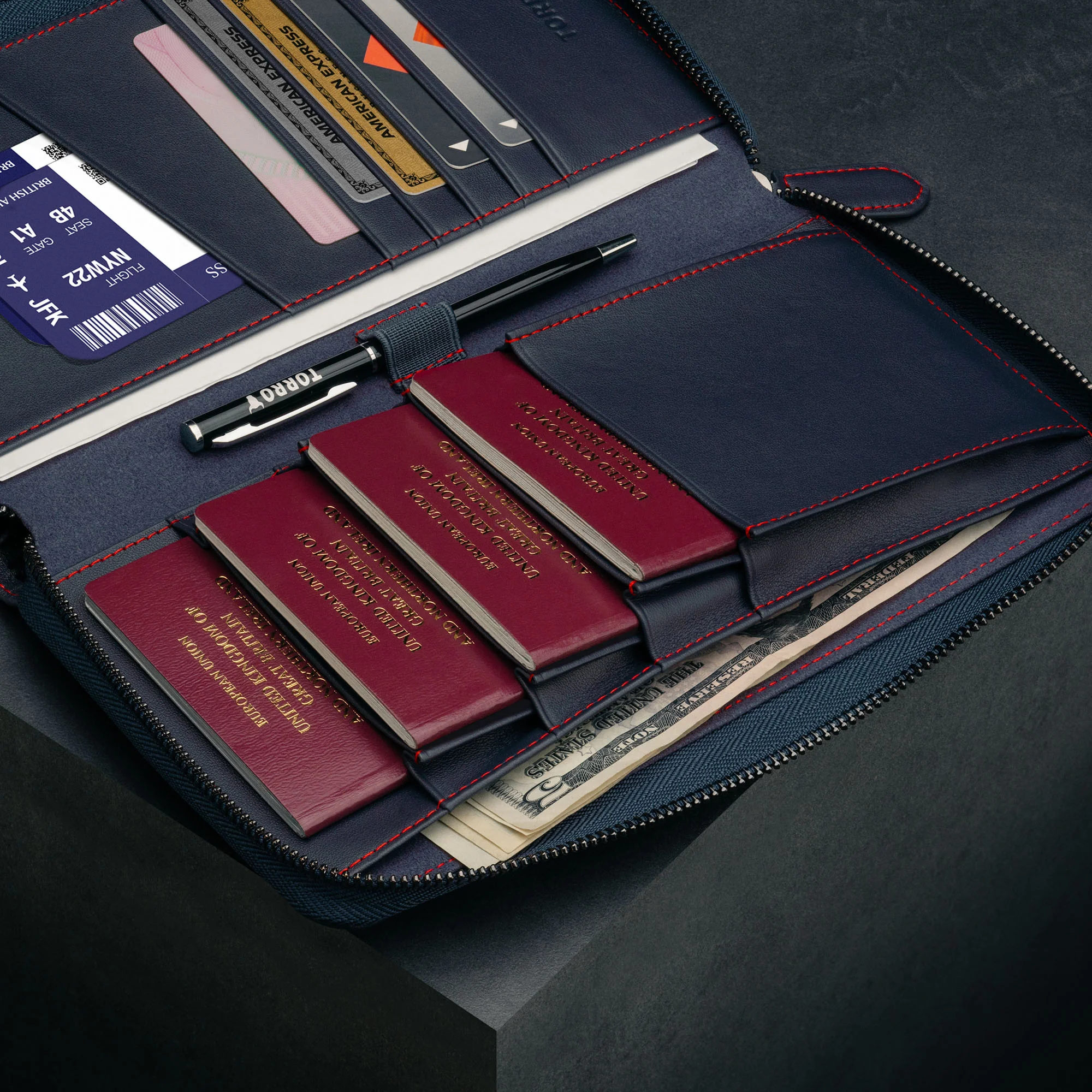 Leather Family Passport Holder and Document Organiser - Image 14