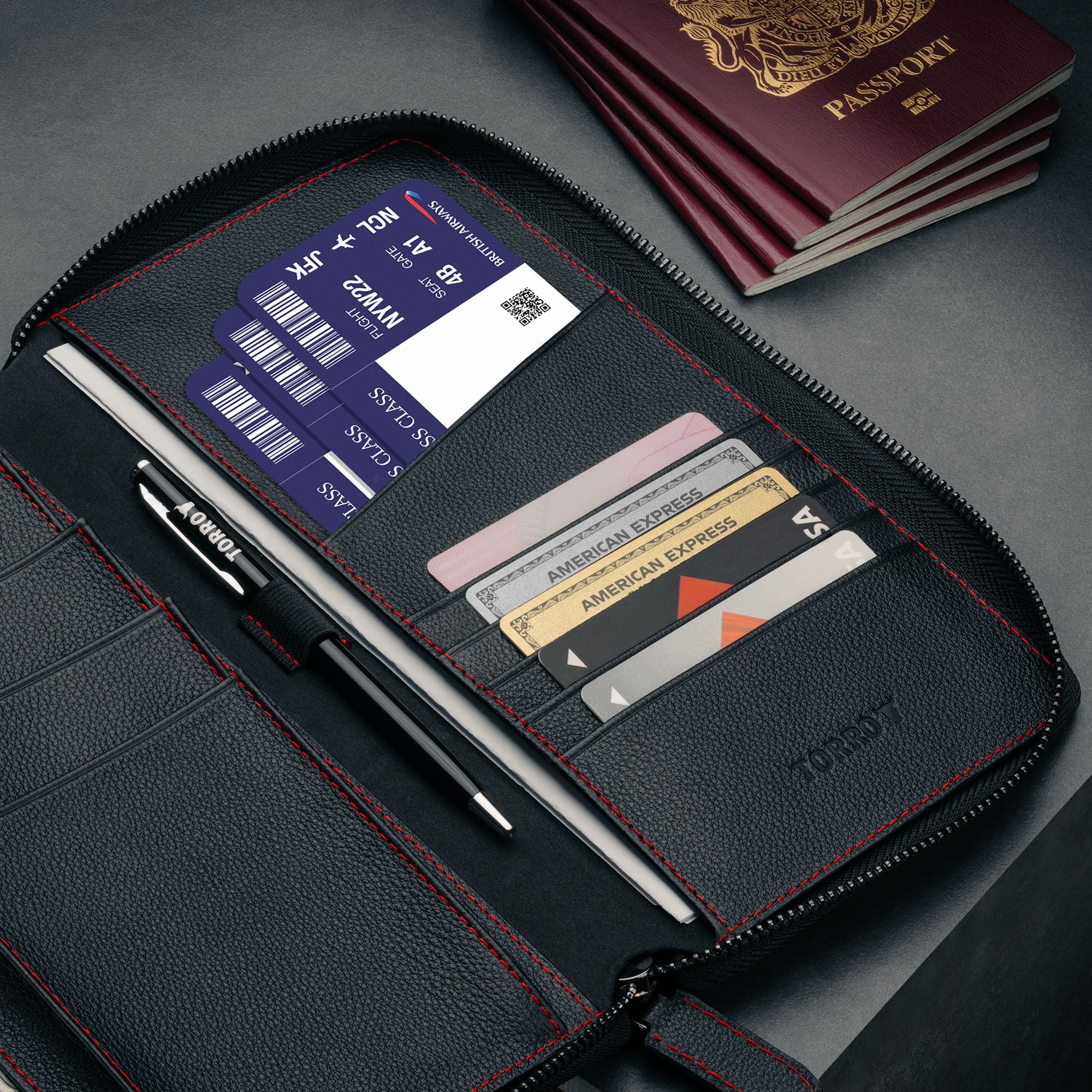 Leather Family Passport Holder and Document Organiser - Image 5