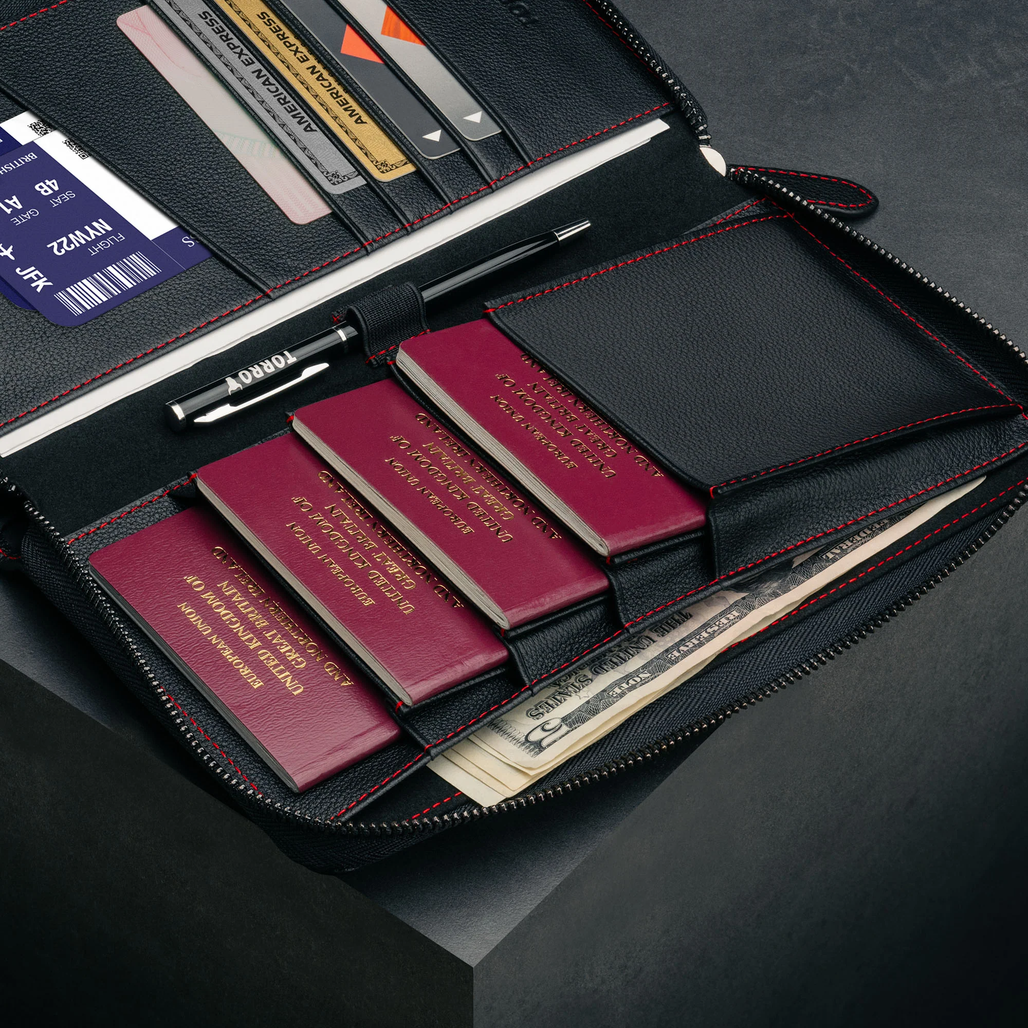 Leather Family Passport Holder and Document Organiser - Image 6