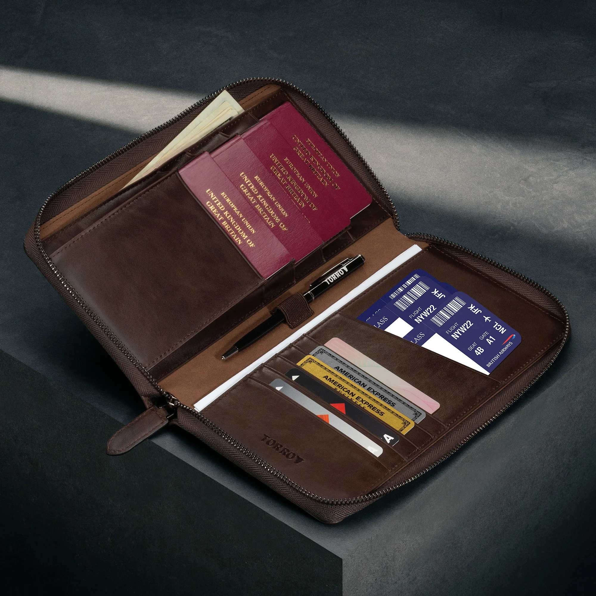 Leather Family Passport Holder and Document Organiser - Image 8