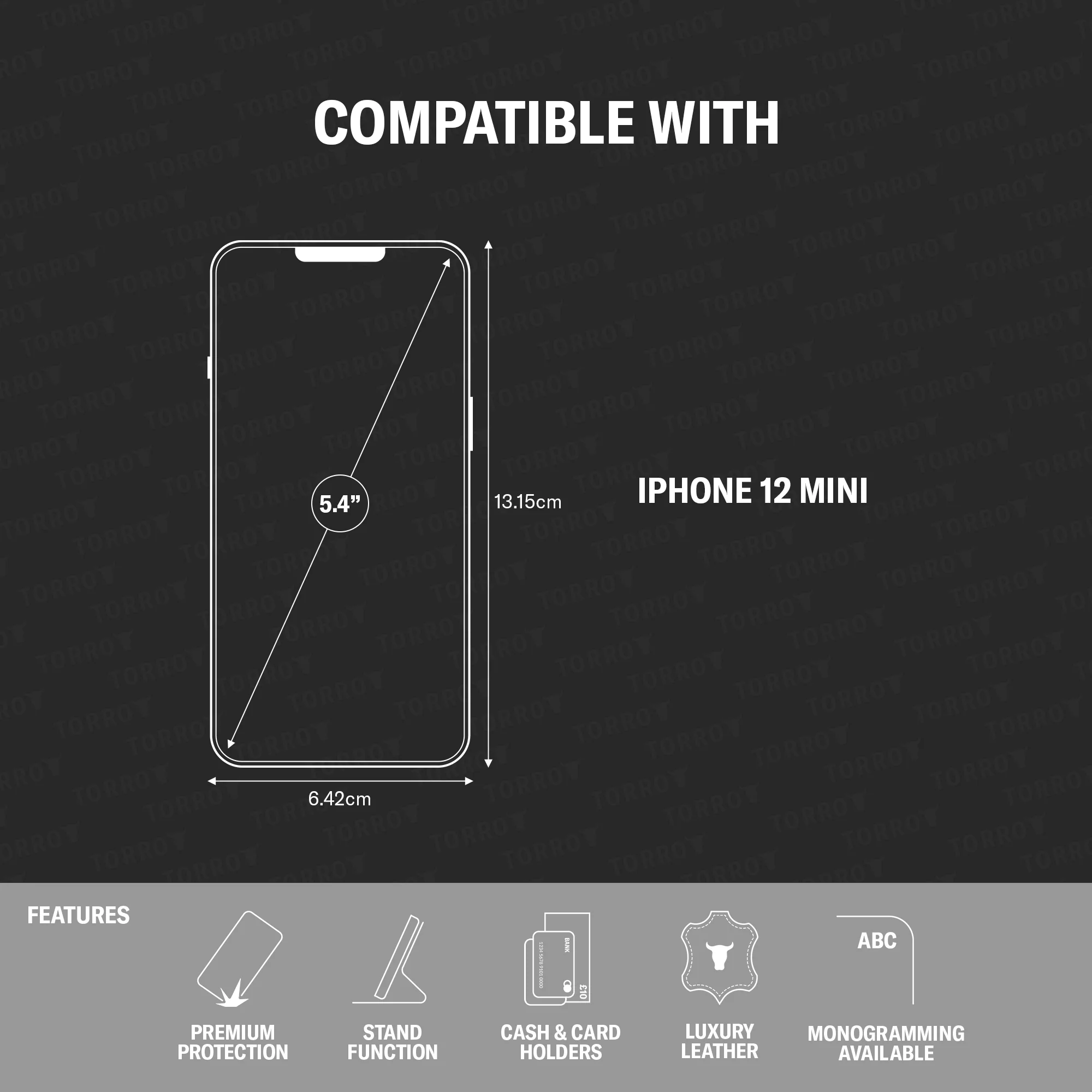 iPhone 12 Mini Leather Case (with Stand function) - Image 4