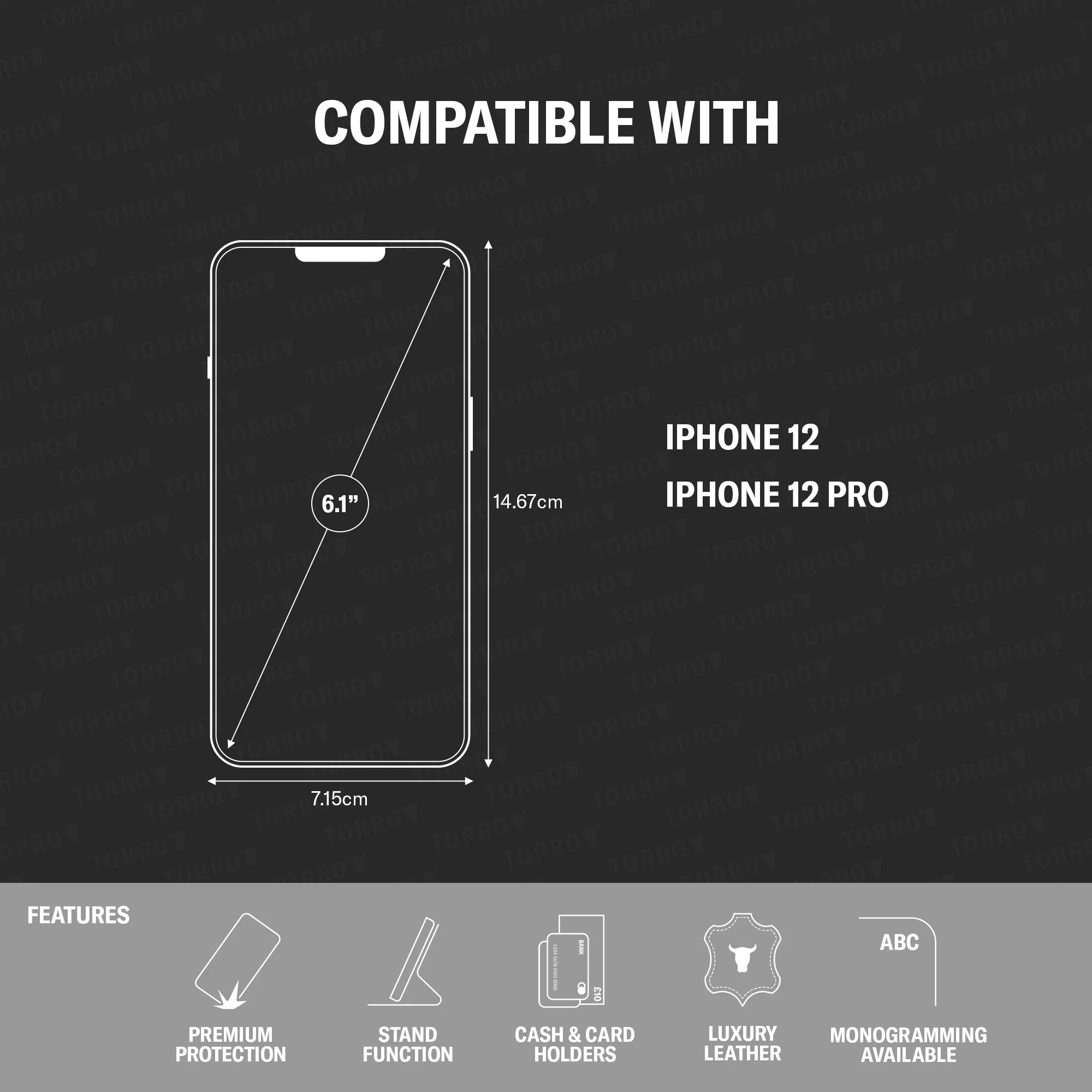iPhone 12 / 12 Pro Leather Case (with Stand function) - Image 6