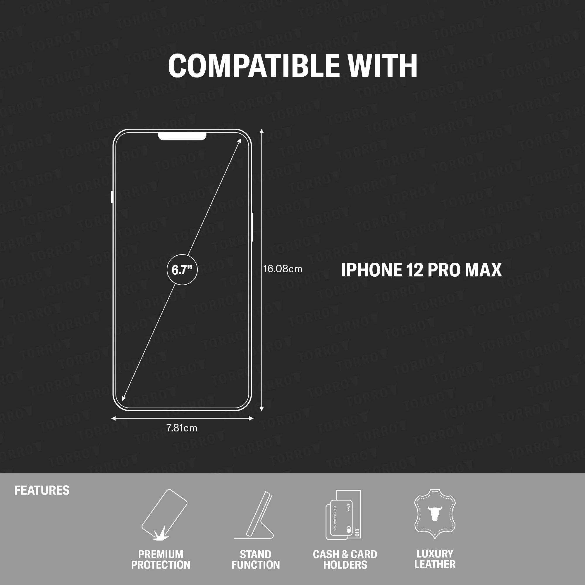iPhone 12 Pro Max Leather Case (with Stand function) - Image 3