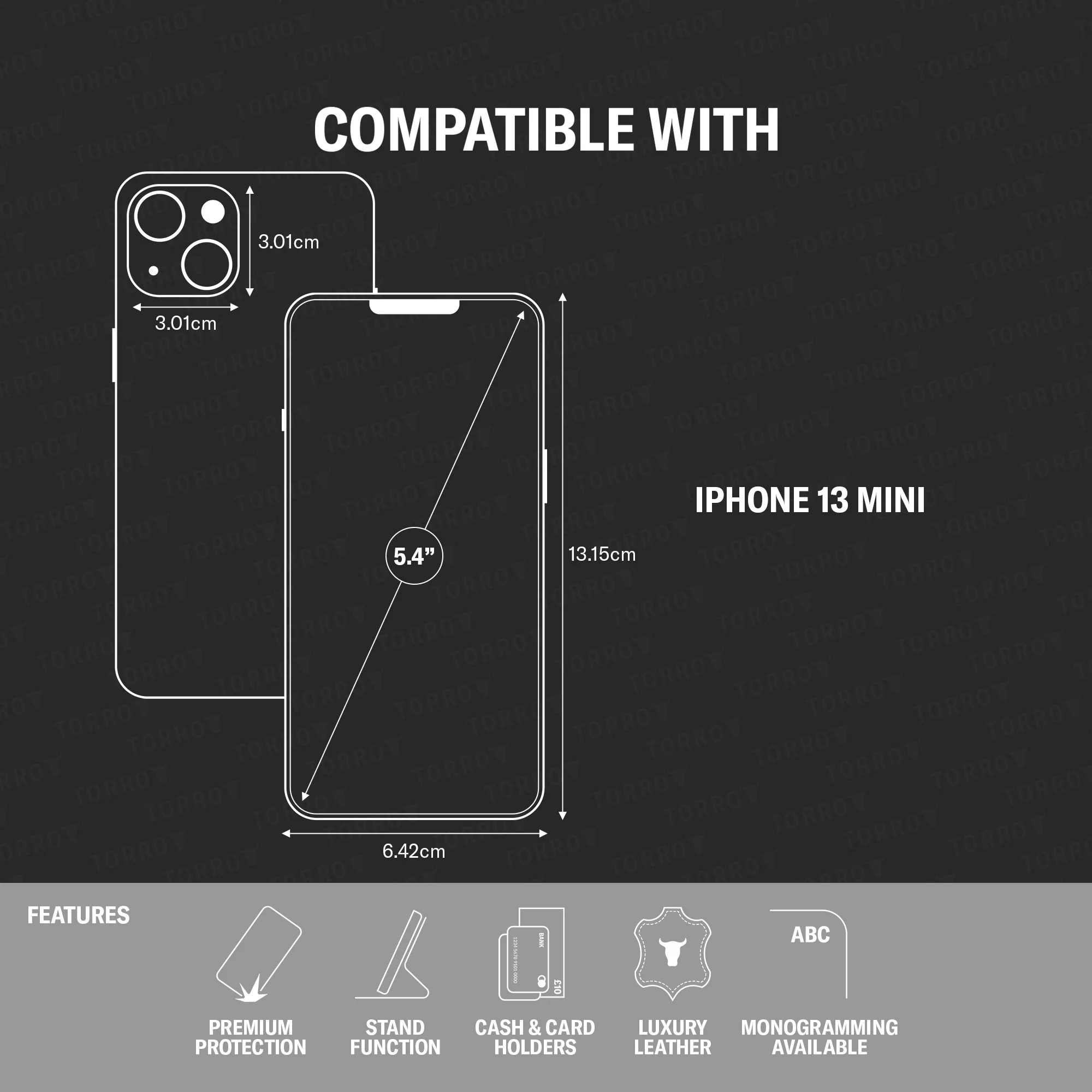 iPhone 13 Mini Leather Case (with Stand function) - Image 3