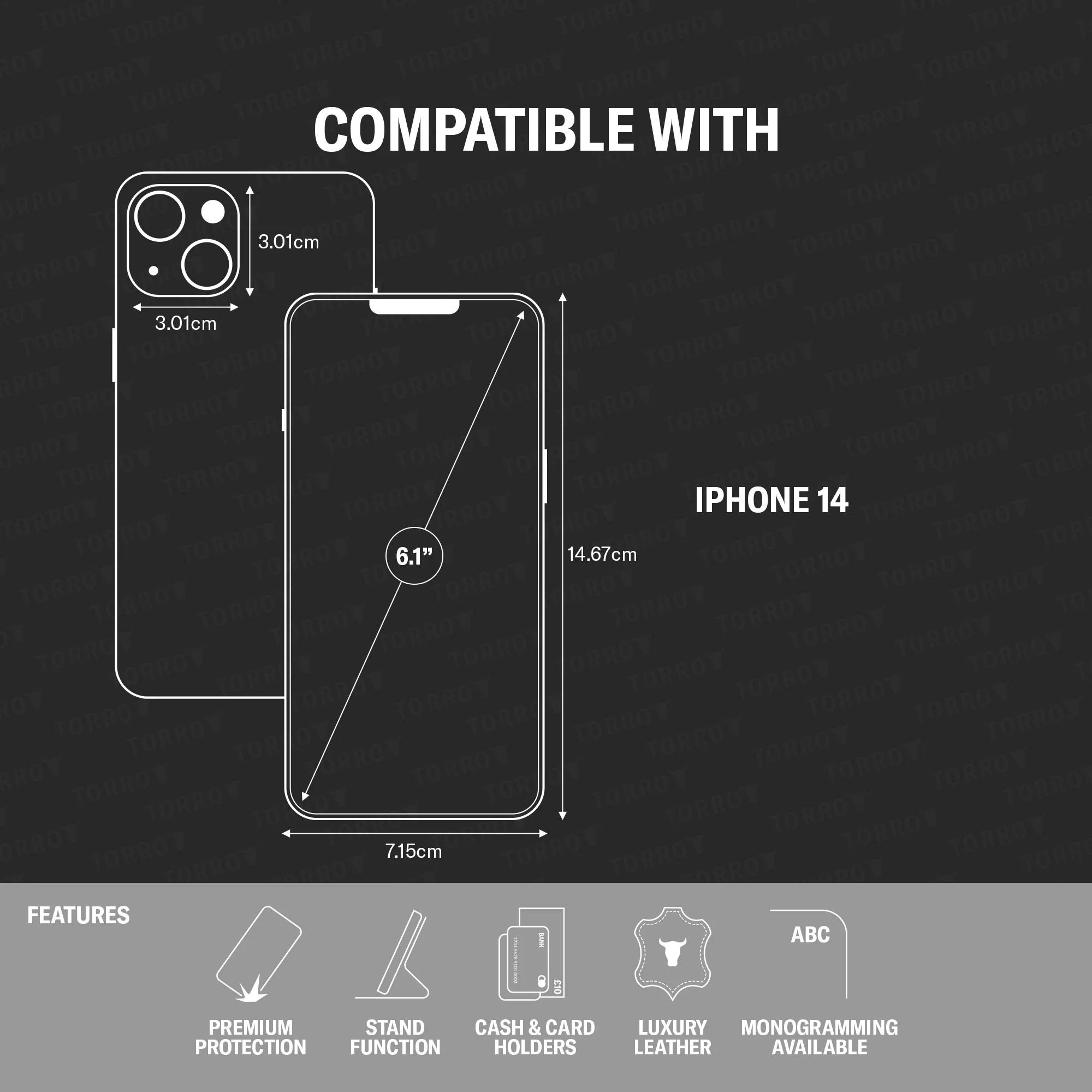 iPhone 14 Leather Case (with Stand function) - Image 5