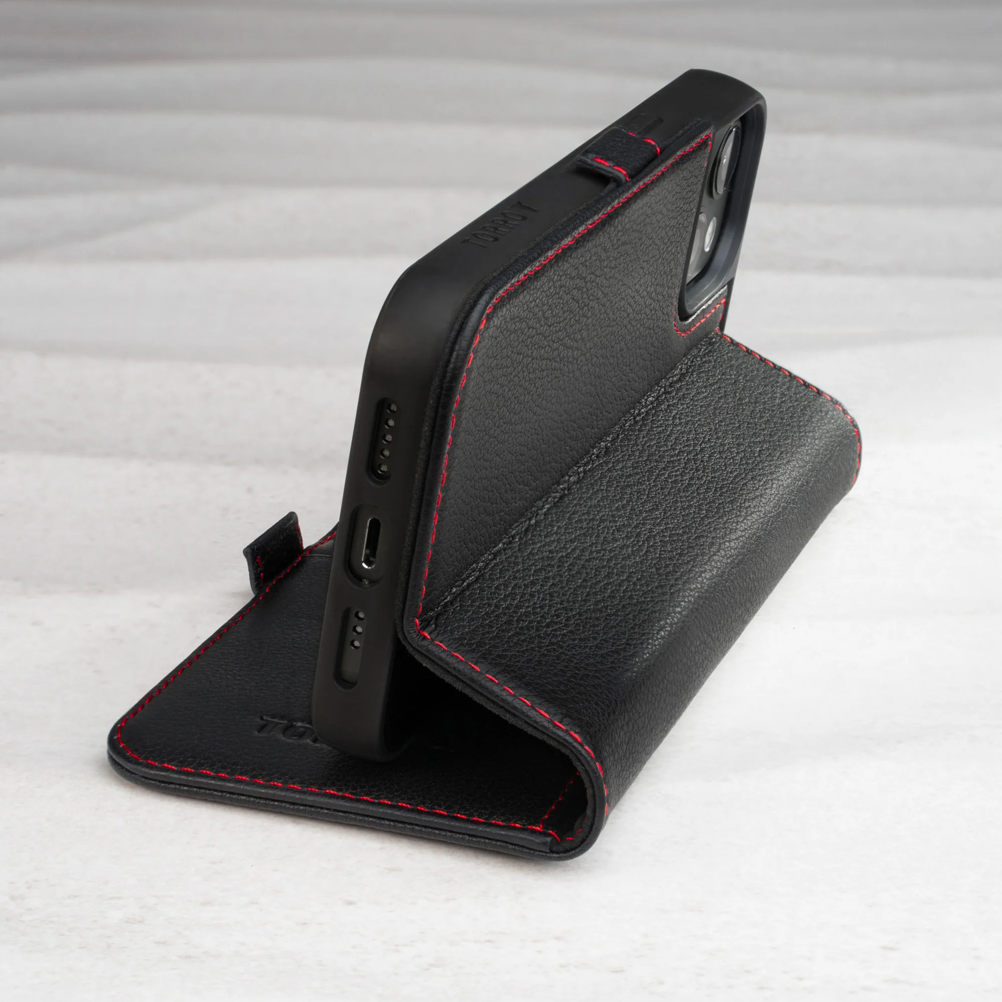 iPhone 14 Plus Leather Case (with Stand function) - Image 3