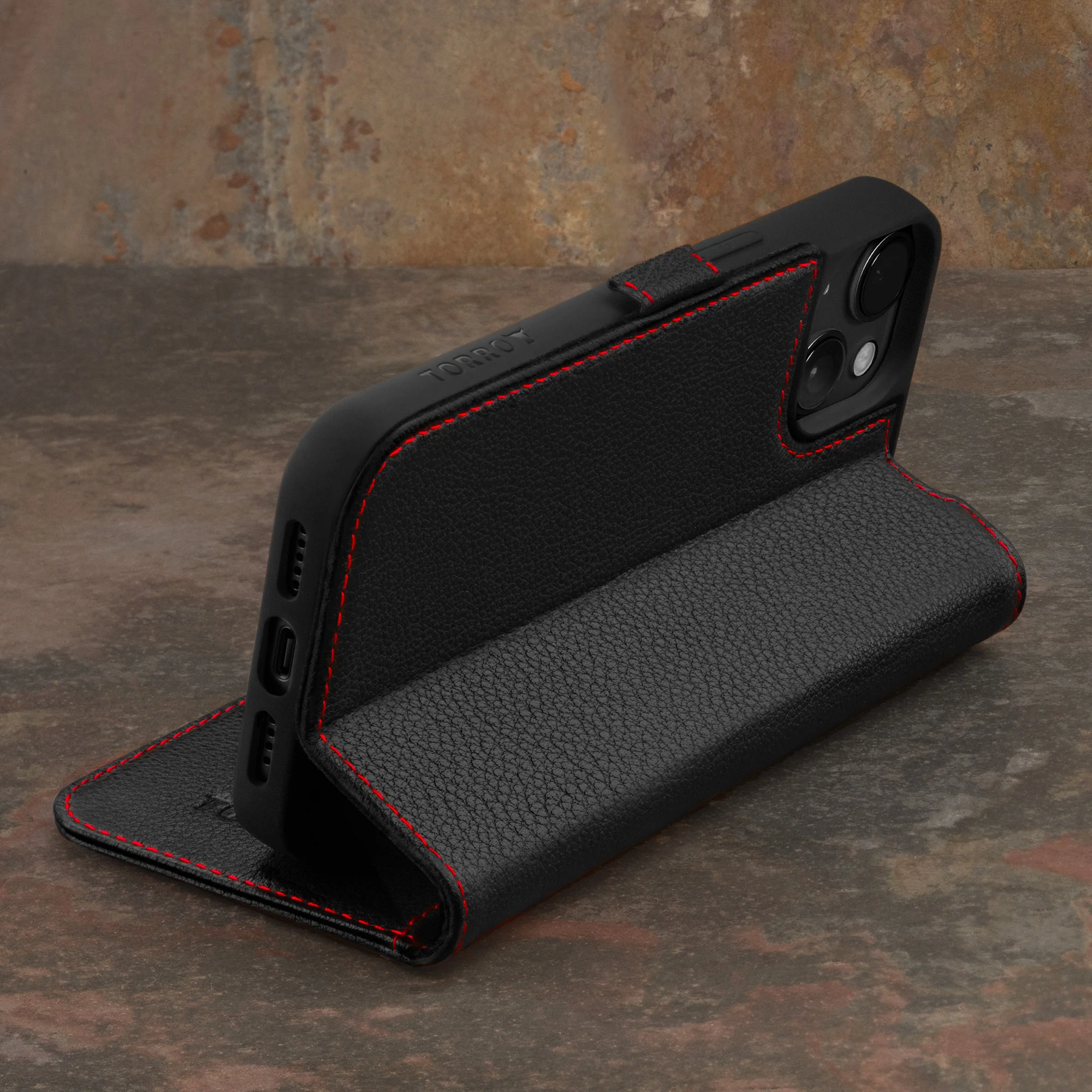 iPhone 15 Plus Leather Wallet Case (with Stand Function) - Image 3