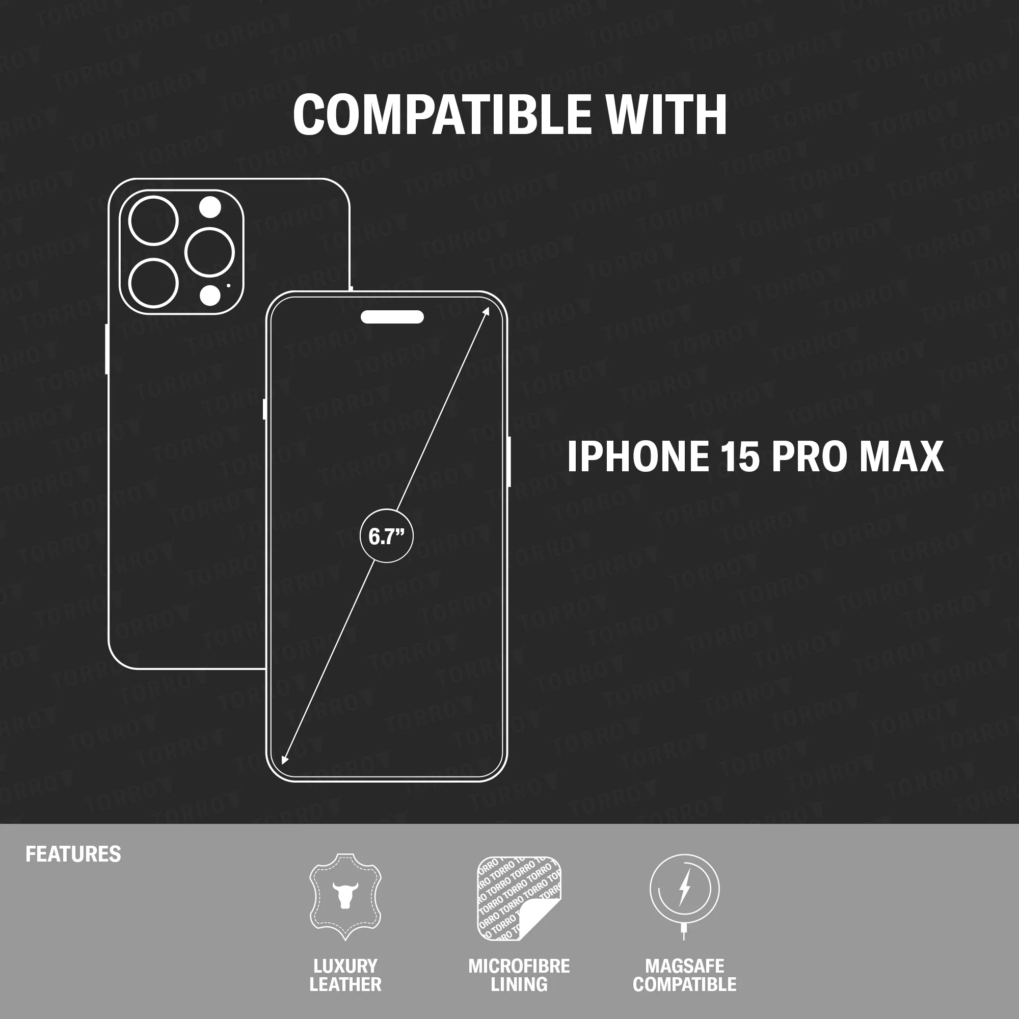 iPhone 15 Pro Max Slimline Leather Bumper Case (MagSafe Compatible) - Image 3