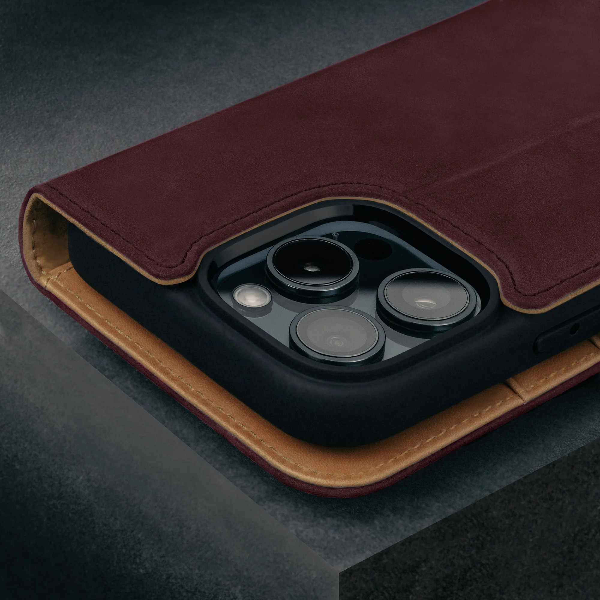 iPhone 15 Pro Nubuck Leather Wallet Case (with Detachable Cover) - Image 5