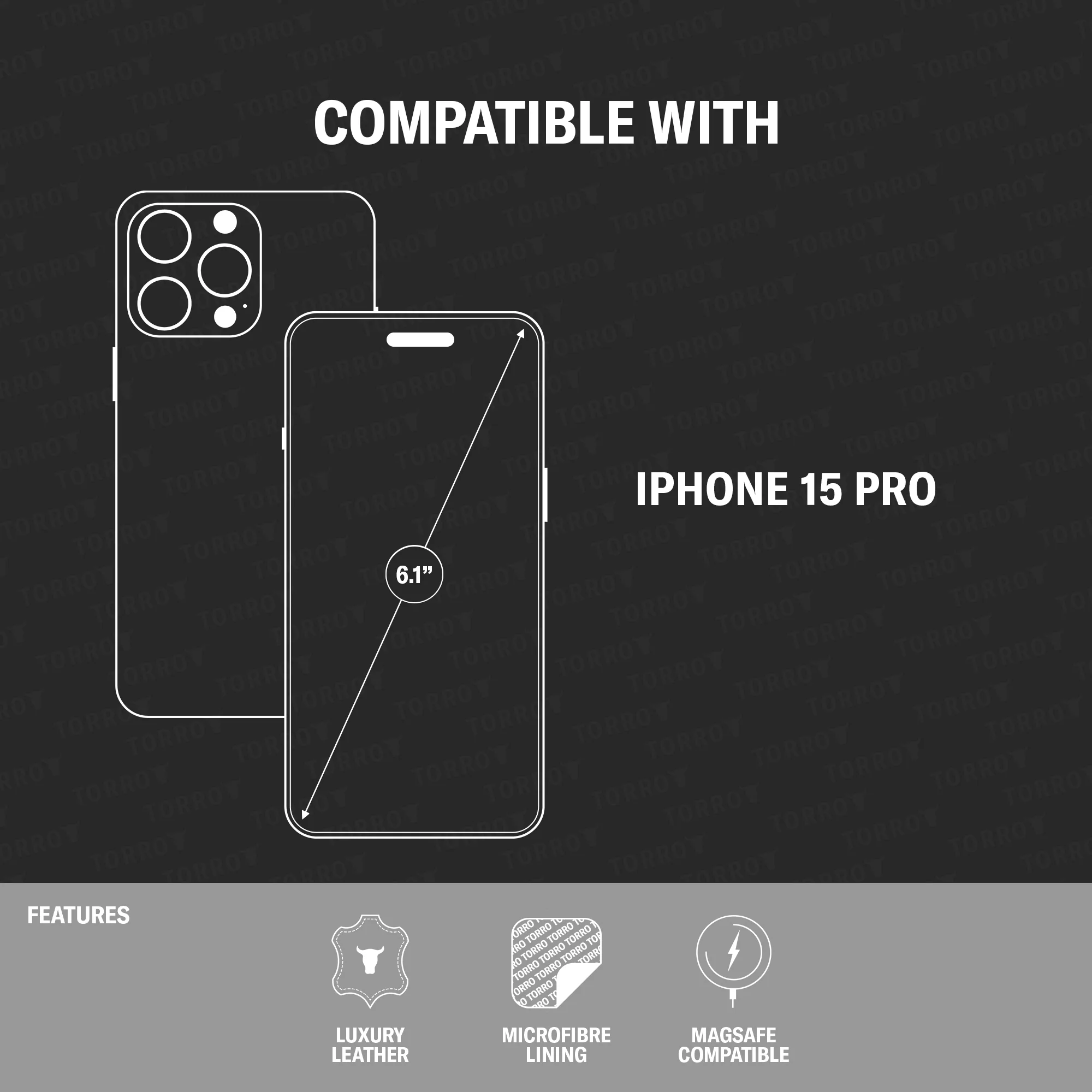 iPhone 15 Pro Slimline Leather Bumper Case (MagSafe Compatible) - Image 4