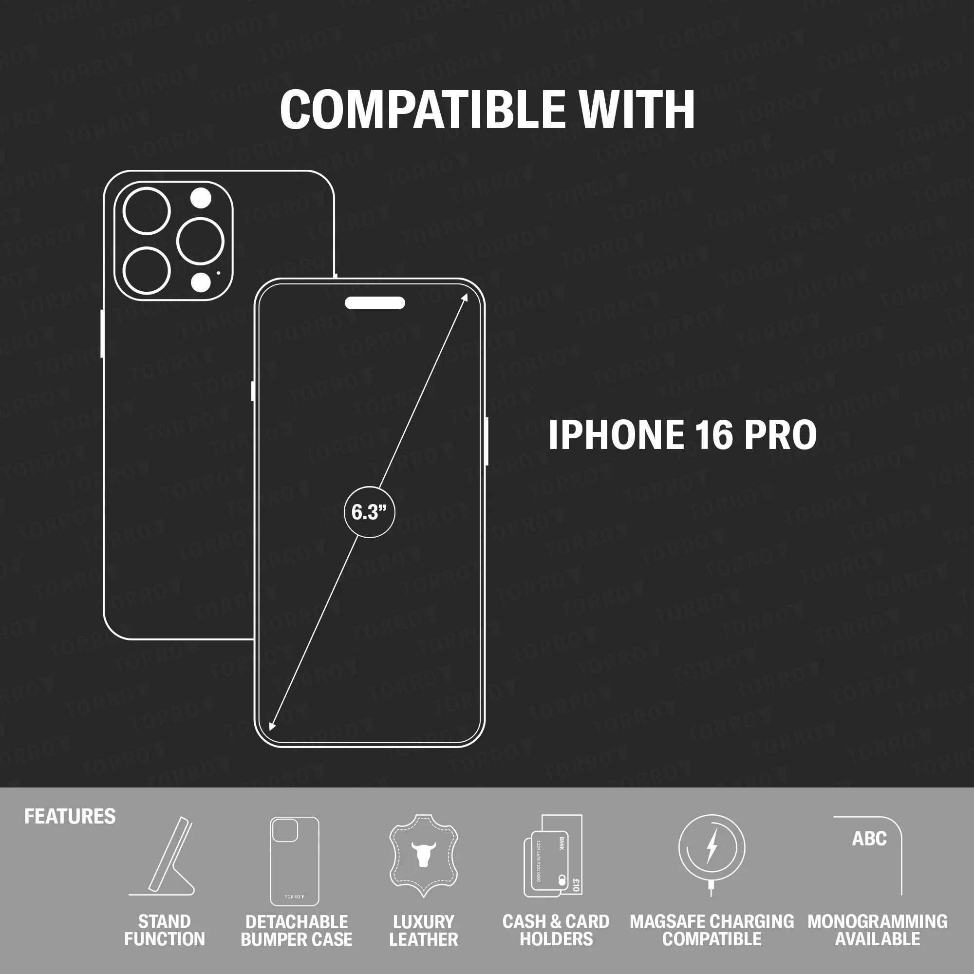 iPhone 16 Pro Leather Wallet Case (with Detachable Cover & MagSafe Compatible) - Image 5
