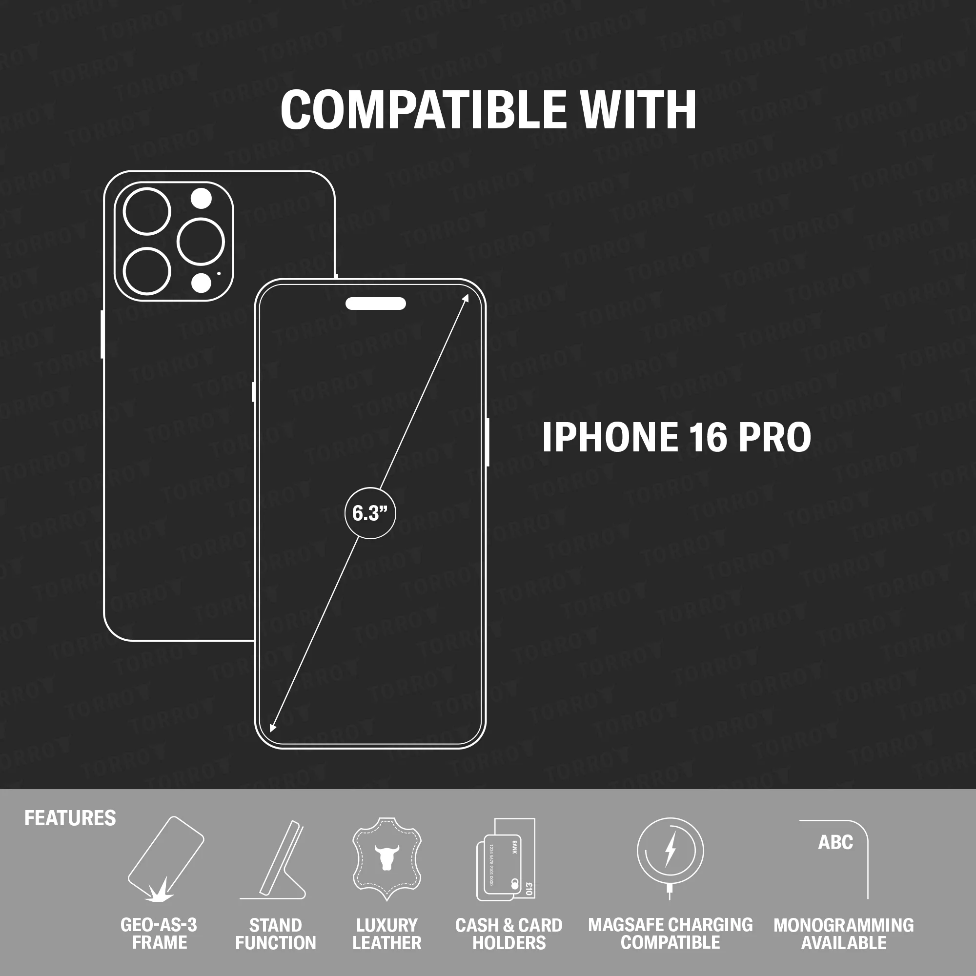 iPhone 16 Pro Leather Wallet Case (MagSafe Charging) - Image 6