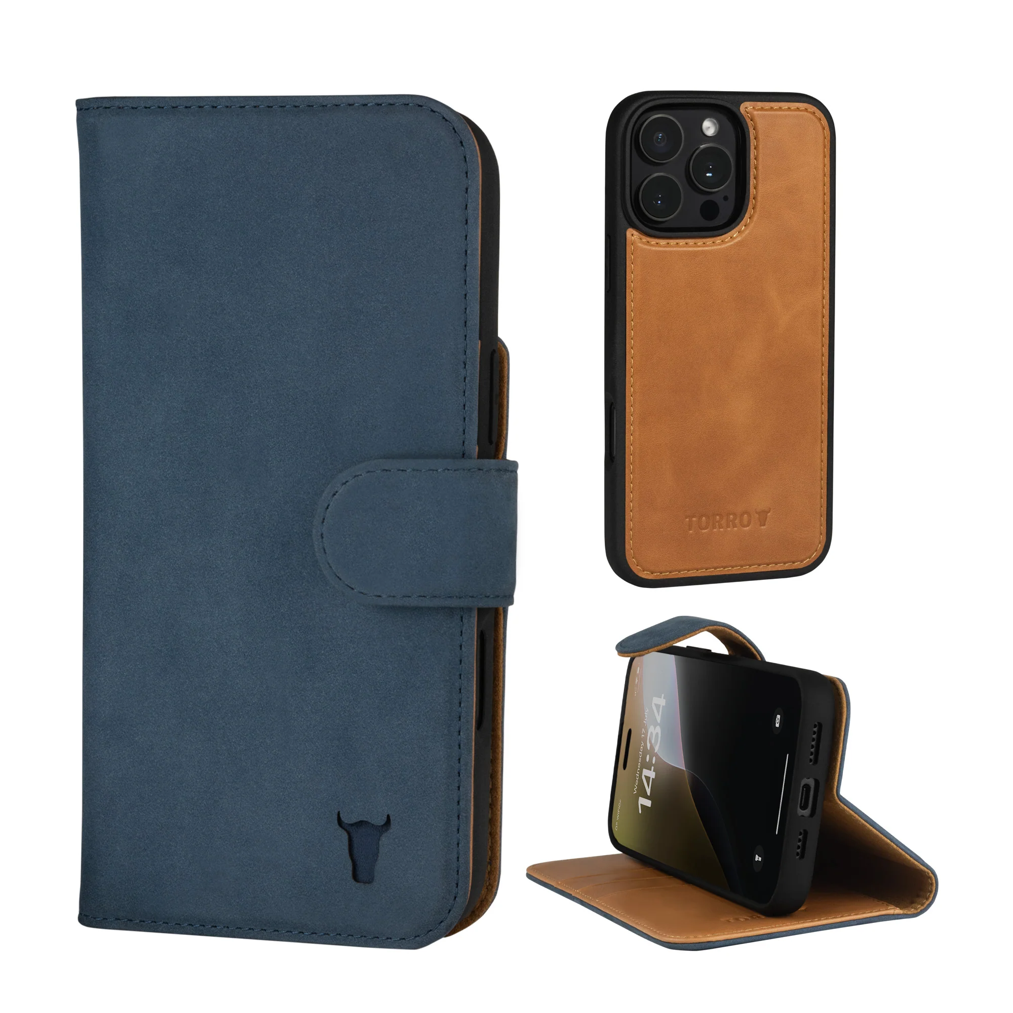 iPhone 16 Pro Max Leather Wallet Case (with Detachable Cover & MagSafe Compatible) - Image 3