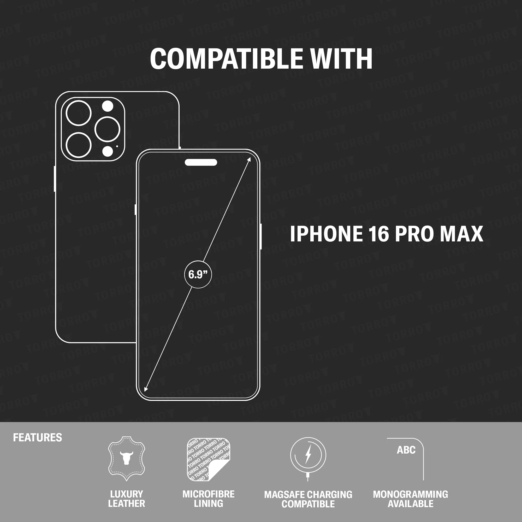 iPhone 16 Pro Max Leather Slimline Bumper Case (MagSafe Compatible) - Image 4