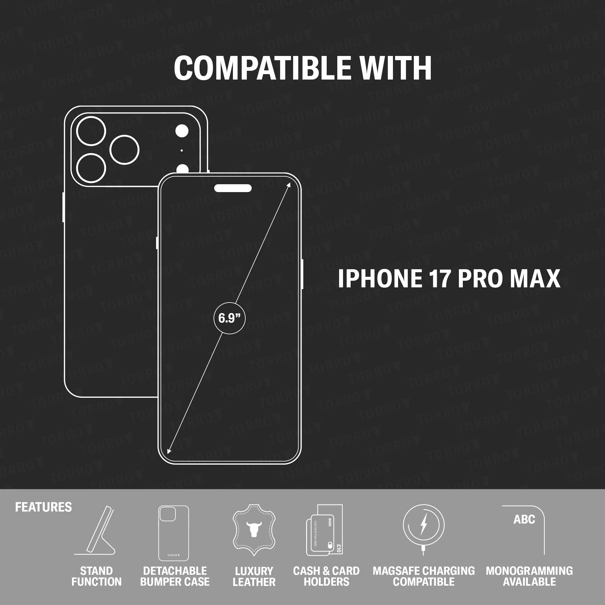 iPhone 17 Pro Max 2-in-1 Detachable Leather Wallet Case (MagSafe Charging) - Image 6