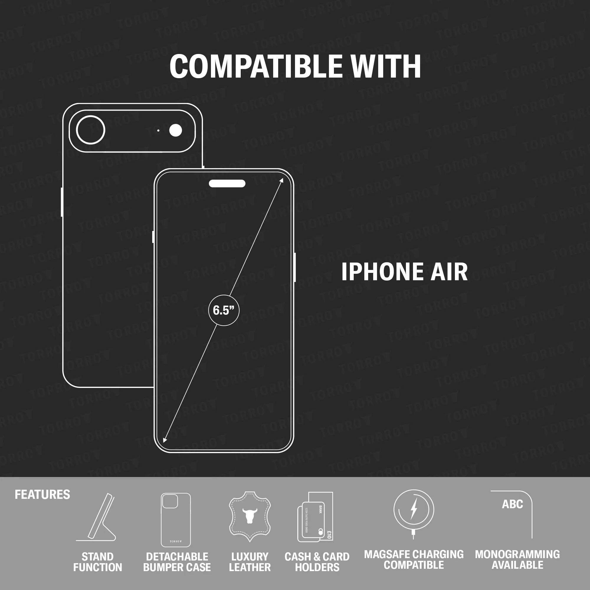 iPhone Air Leather Case (with Detachable Cover & MagSafe Compatible) - Image 3