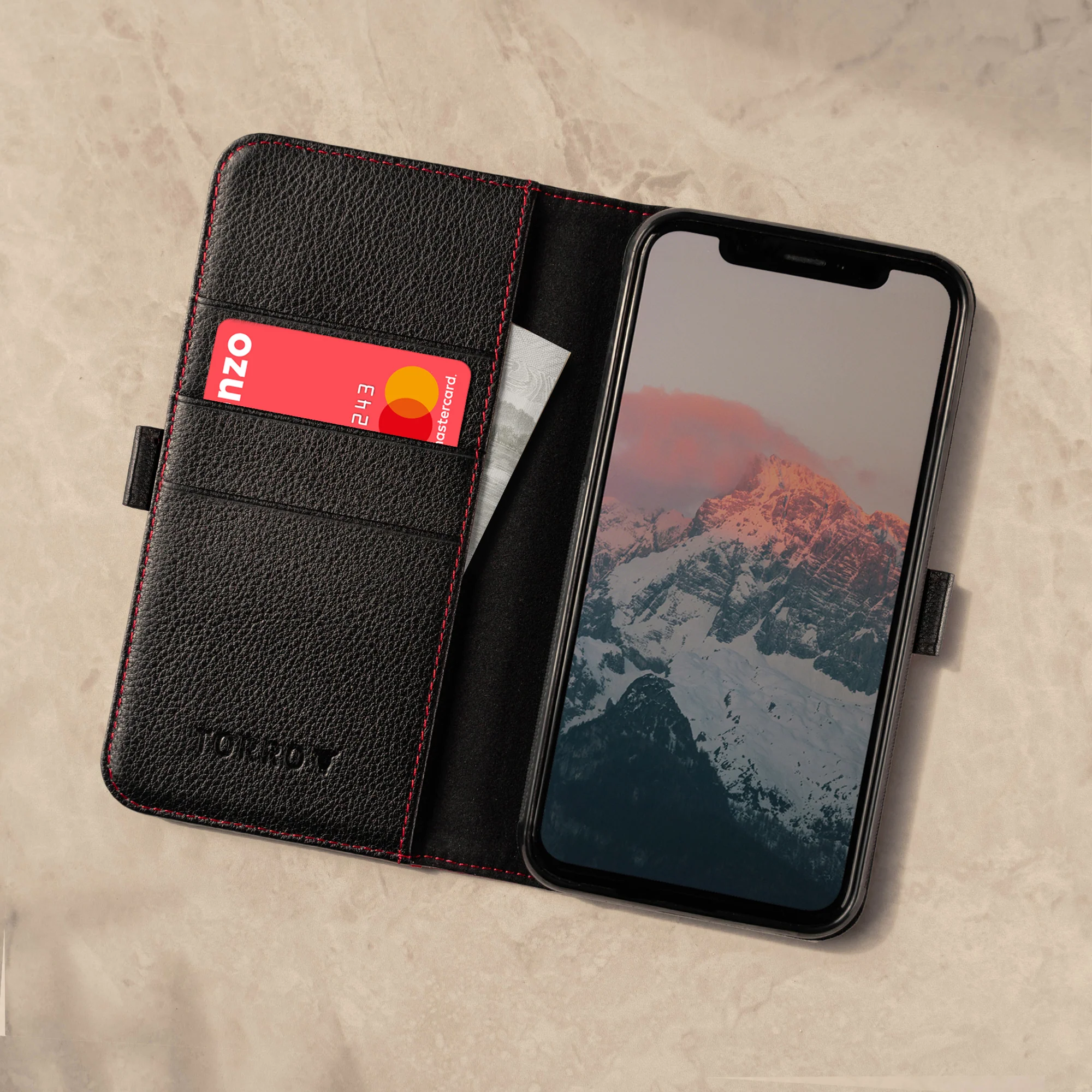 iPhone X / iPhone XS Leather Case (with Stand function) - Image 3