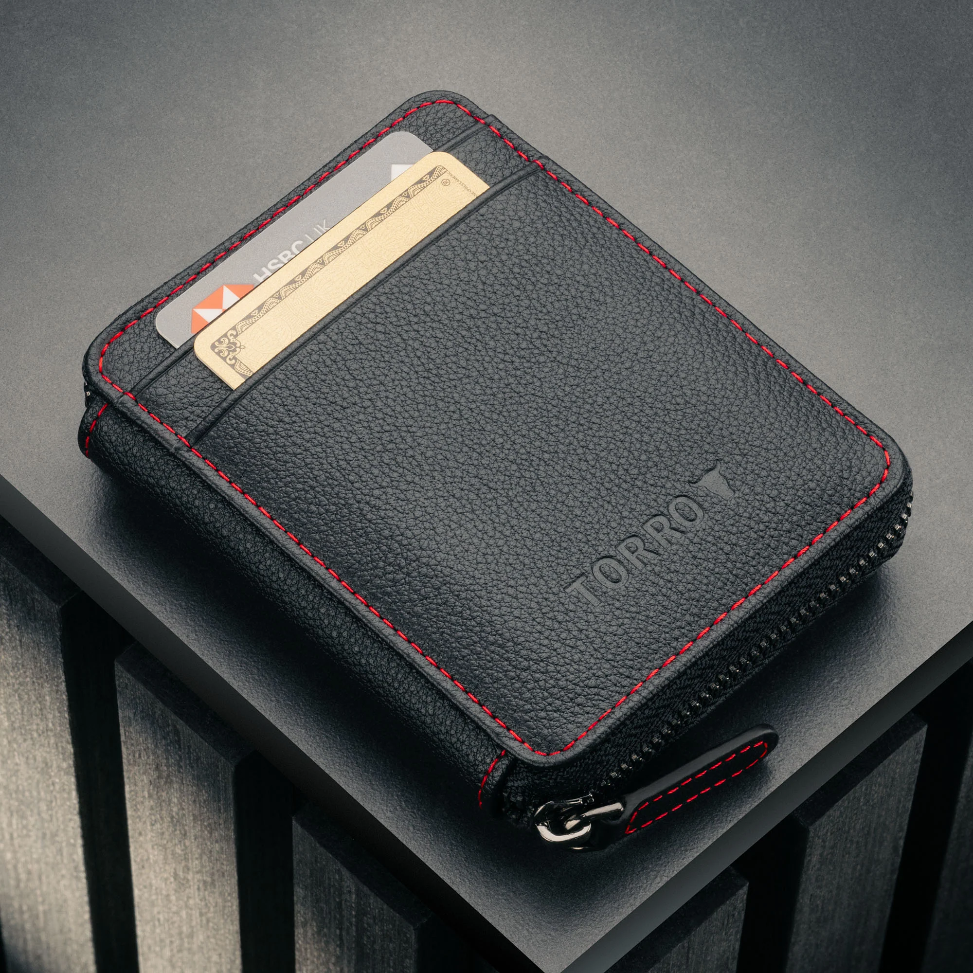 Leather Zipped Coin Purse/Wallet (with Card Holder) - Image 4