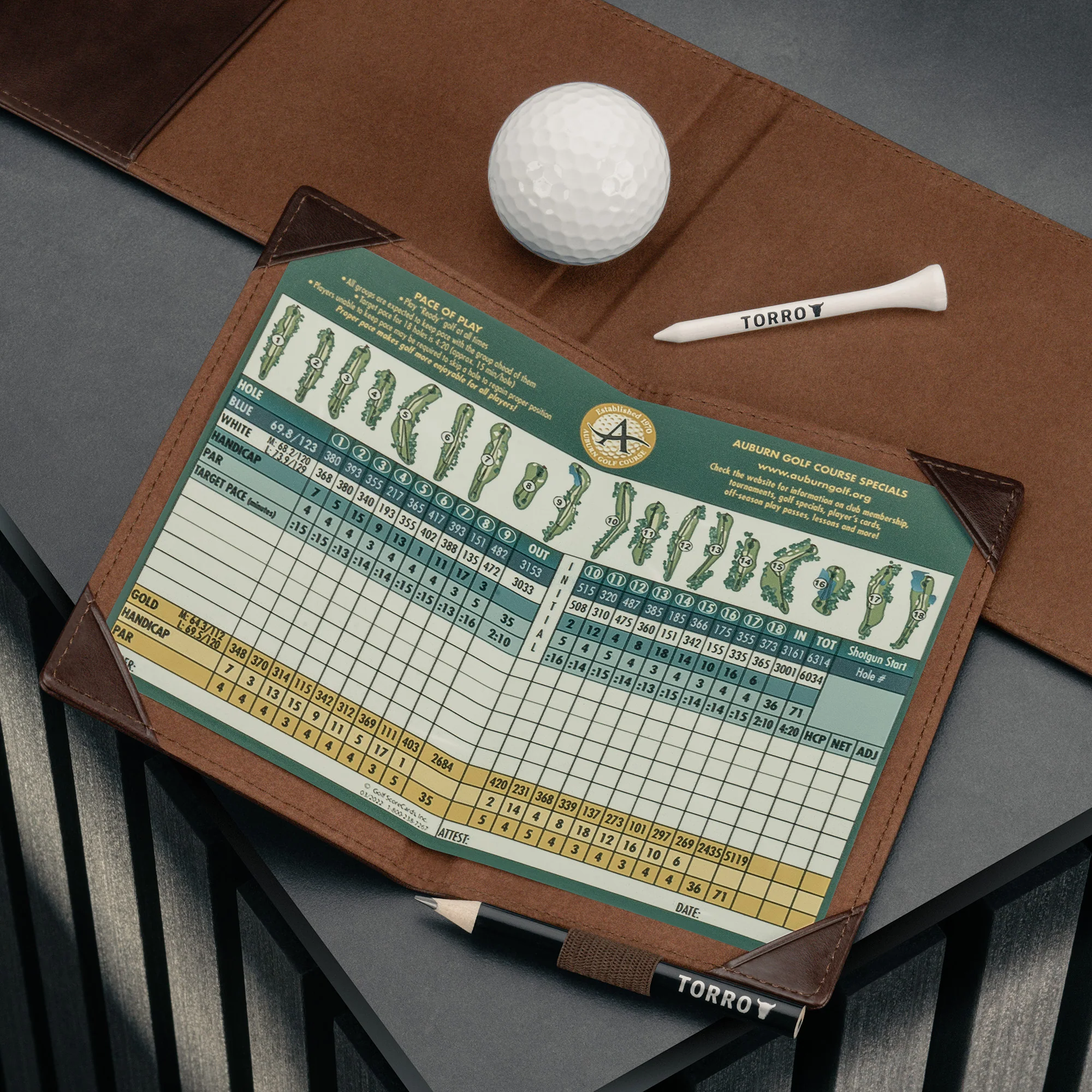 Leather Golf Scorecard Holder and Yardage Book Cover - Image 11
