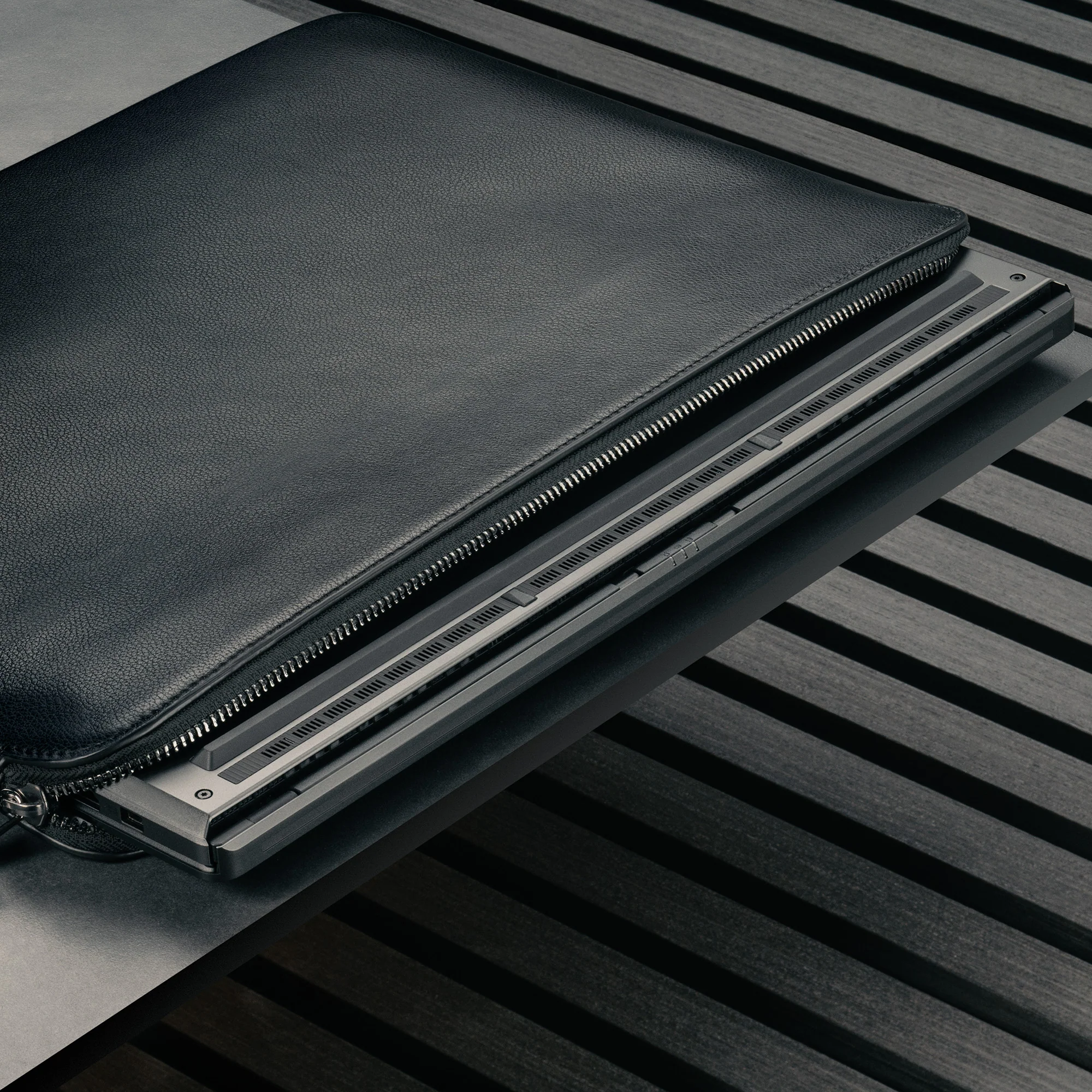 Leather Laptop Sleeve with Zip Closure (for 13" to 16”) - Image 4