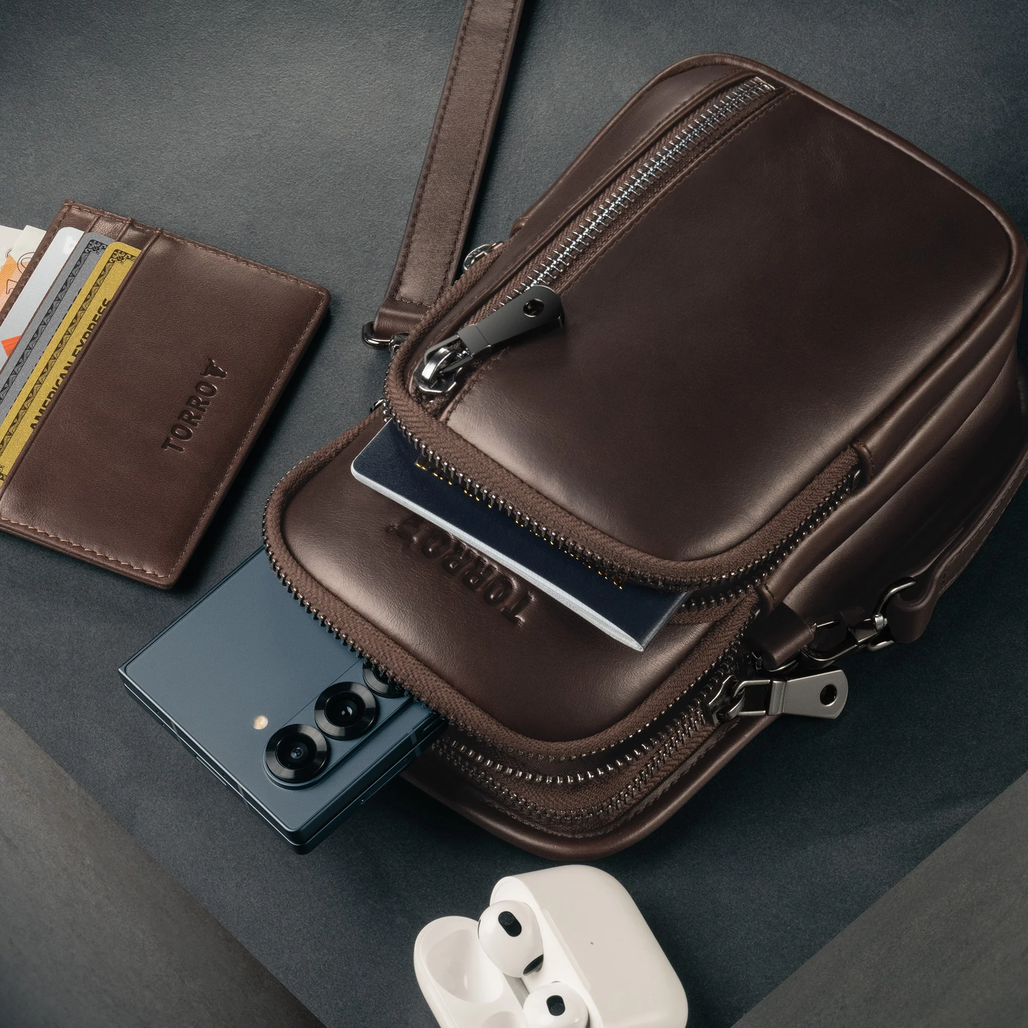 Leather Crossbody Phone Bag - Image 8