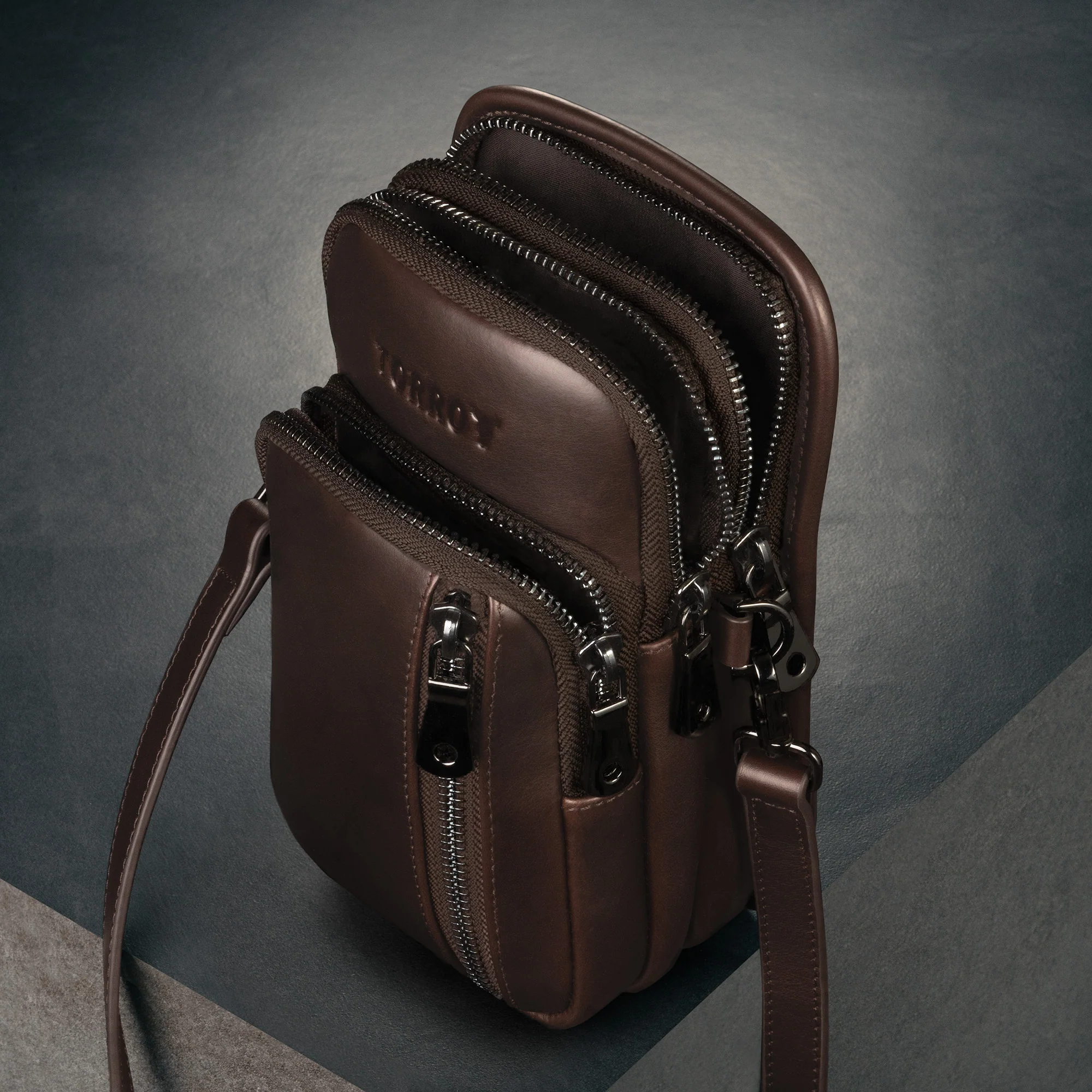 Leather Crossbody Phone Bag - Image 9