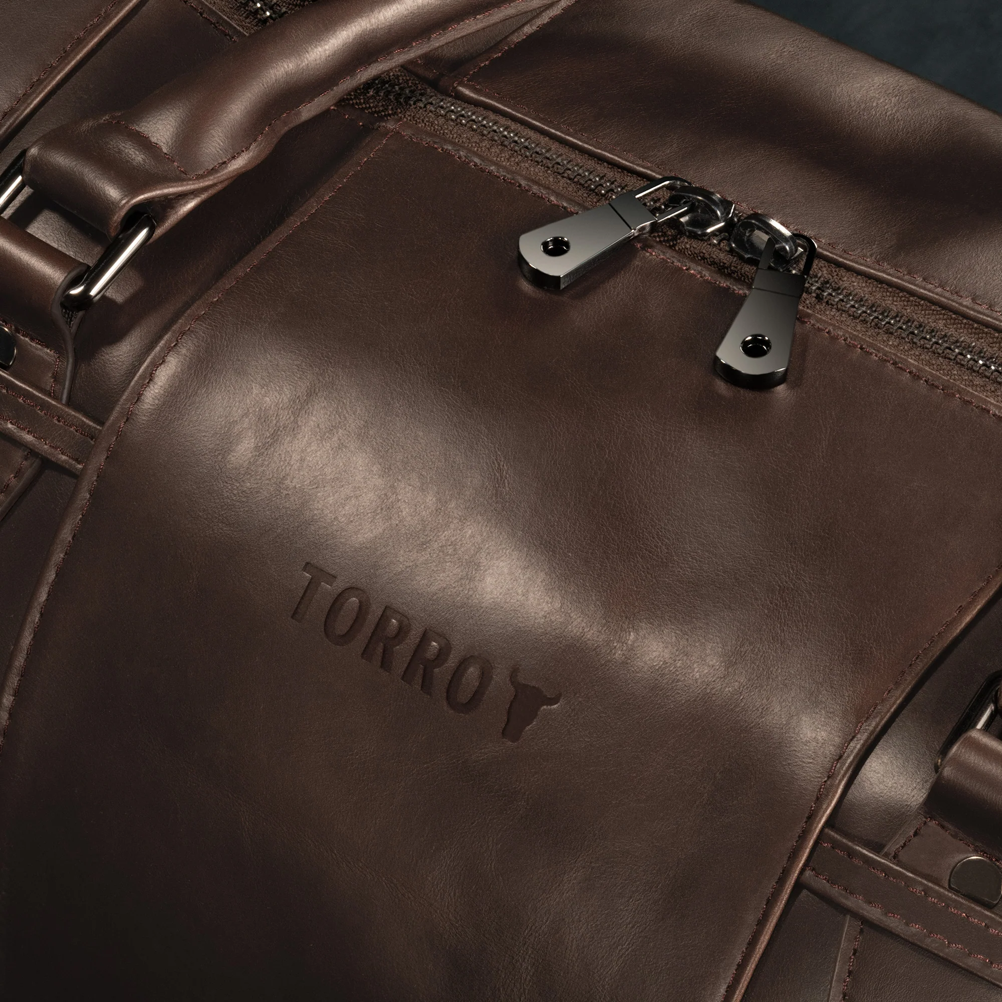 Leather Weekend Duffle Bag - Image 12