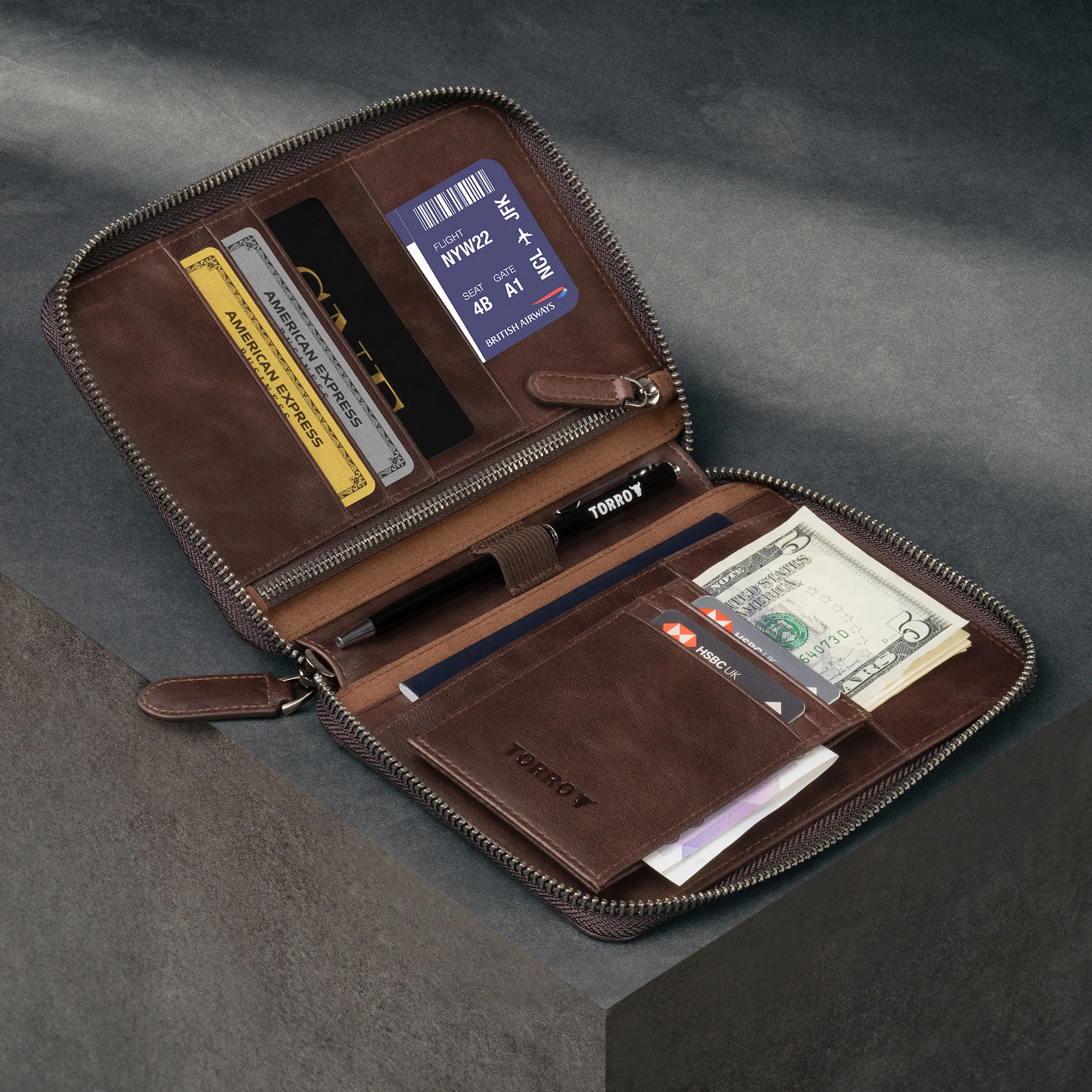 Leather Travel Wallet / Organiser - Image 10