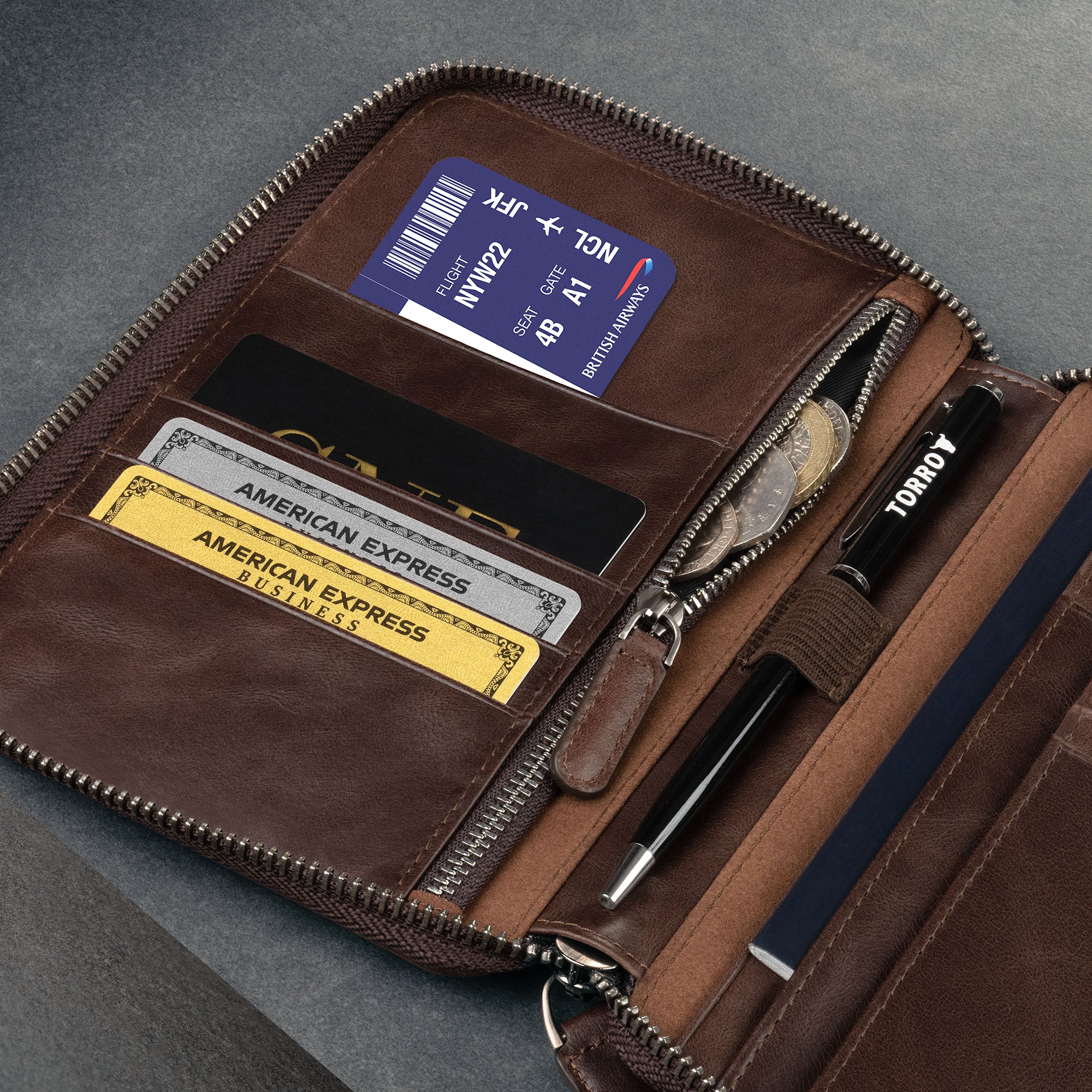 Leather Travel Wallet / Organiser - Image 13