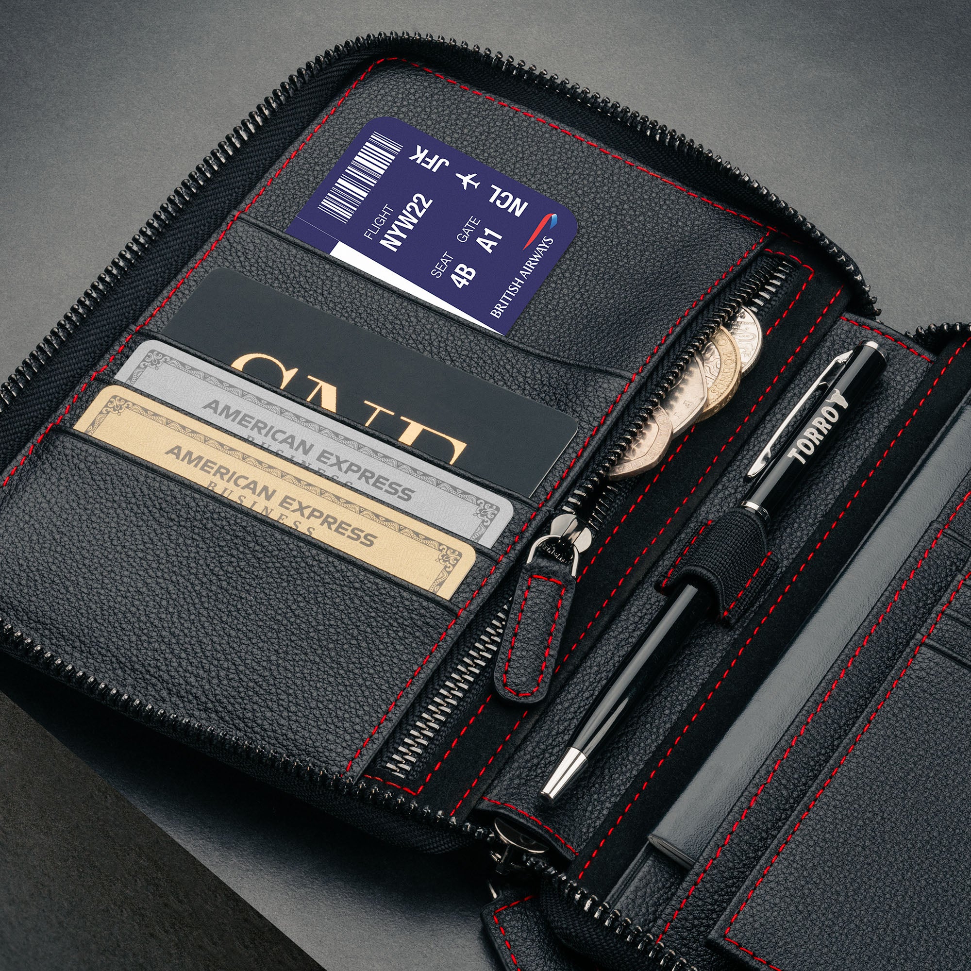 Leather Travel Wallet / Organiser - Image 8